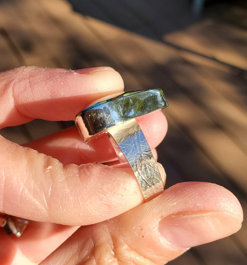Surfite Heart Shaped Statement Ring in Sterling Silver! Size 8.
