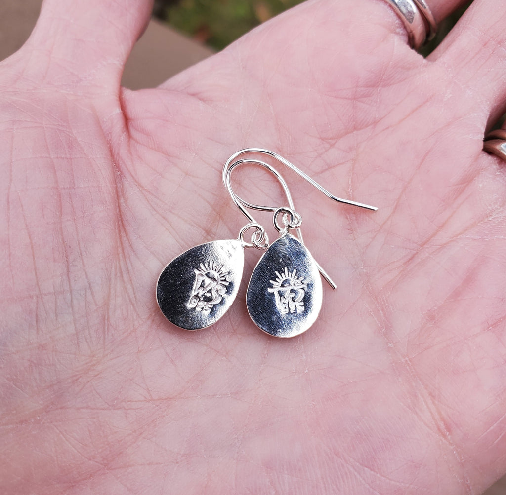 African Moonstone Dangle Drop Earrings in Sterling Silver