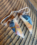 Marcasite Jasper Dangle Drop Earrings in Solid Sterling Silver