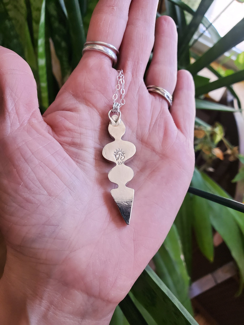 Gold Turquoise Statement Pendant Necklace in Solid Sterling Silver