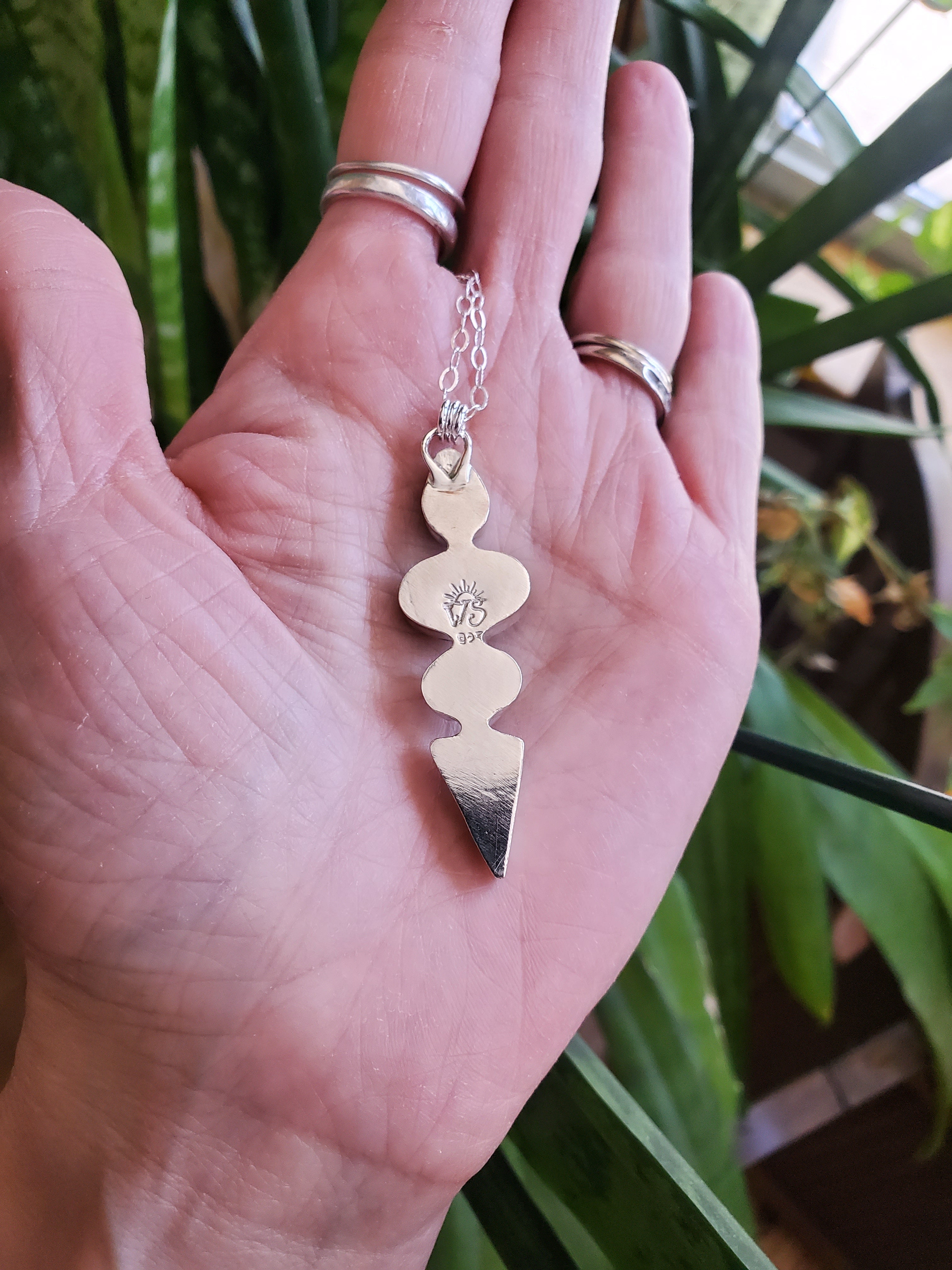 Gold Turquoise Statement Pendant Necklace in Solid Sterling Silver
