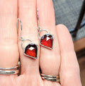 Spessartite Garnet Red-Orange Gem Dangle Drop Faceted Earrings in Solid Sterling Silver