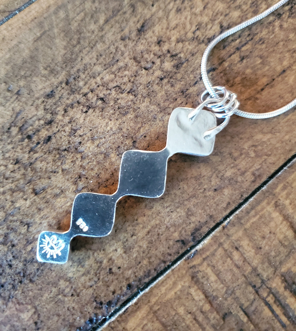 Iron Maiden Turquoise Statement Pendant Necklace in Solid Sterling Silver