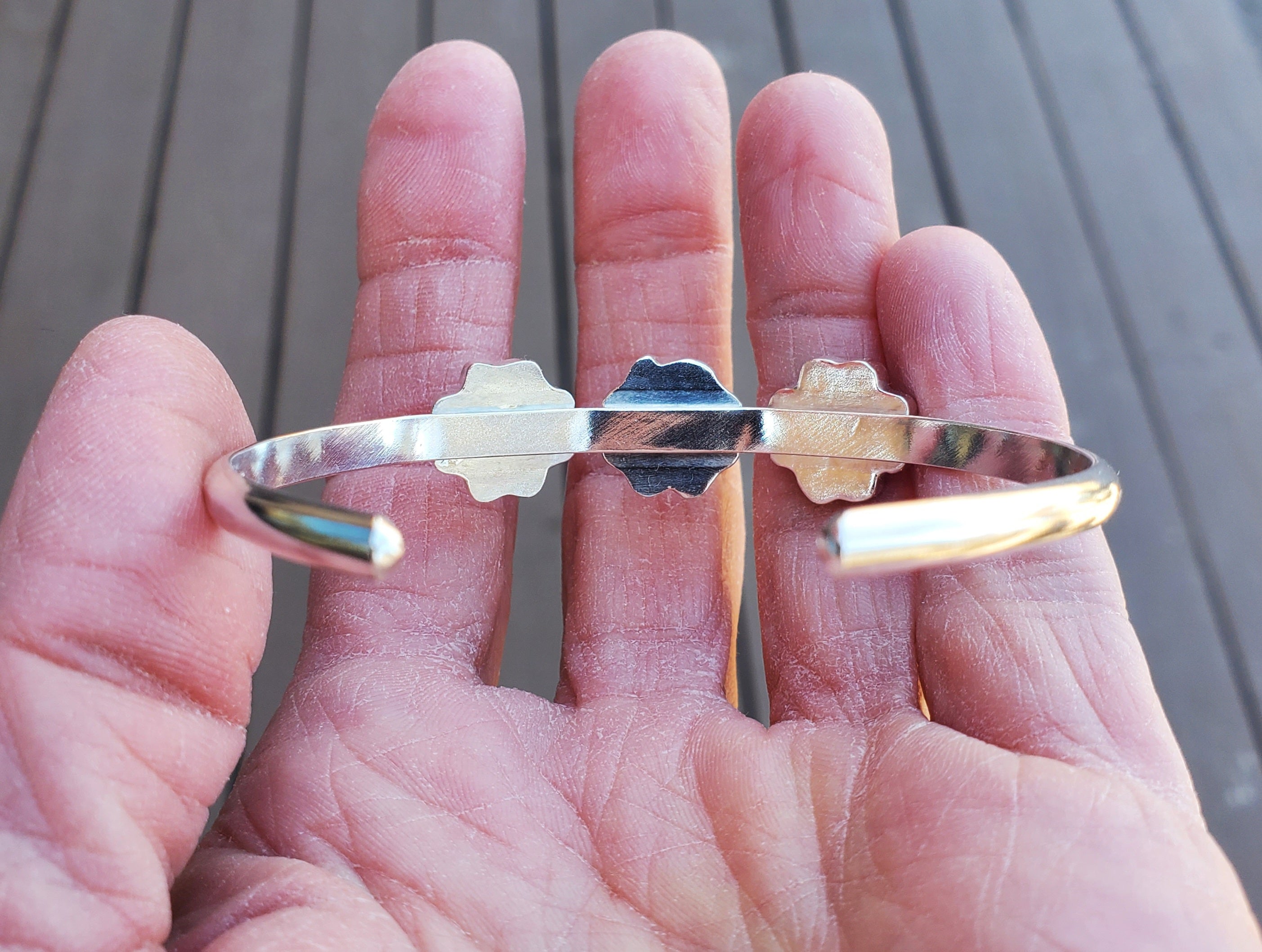 Spiny Oyster Flower Statement Cuff Bracelet in Solid Sterling Silver