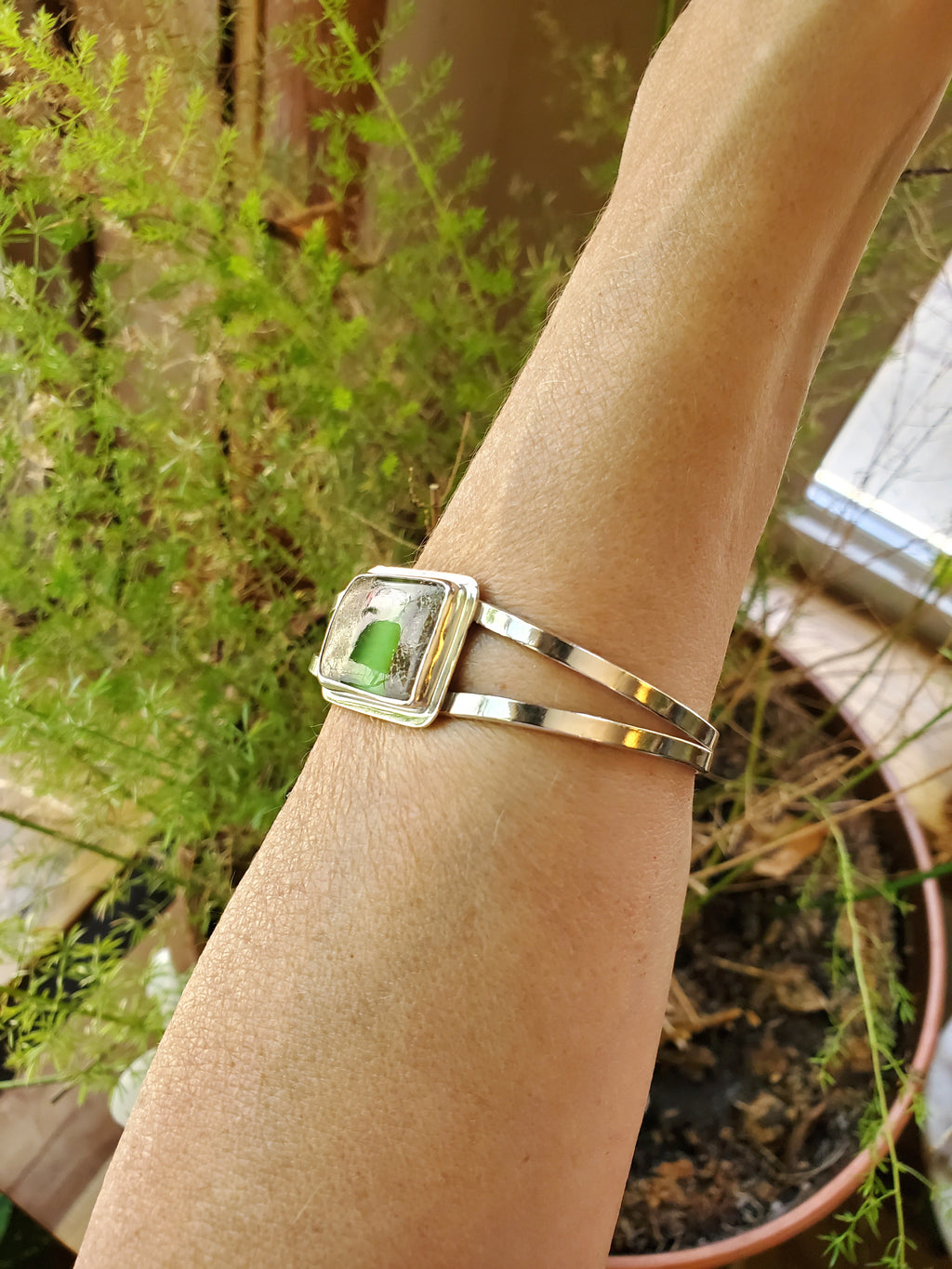 Boulder Chrysoprase Statement Cuff in Solid Sterling Silver