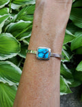 Egyptian Turquoise Statement Cuff Bracelet in Solid Sterling Silver