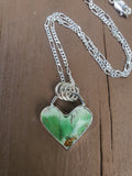 Australian Variscite Heart Pendant in Solid Sterling Silver