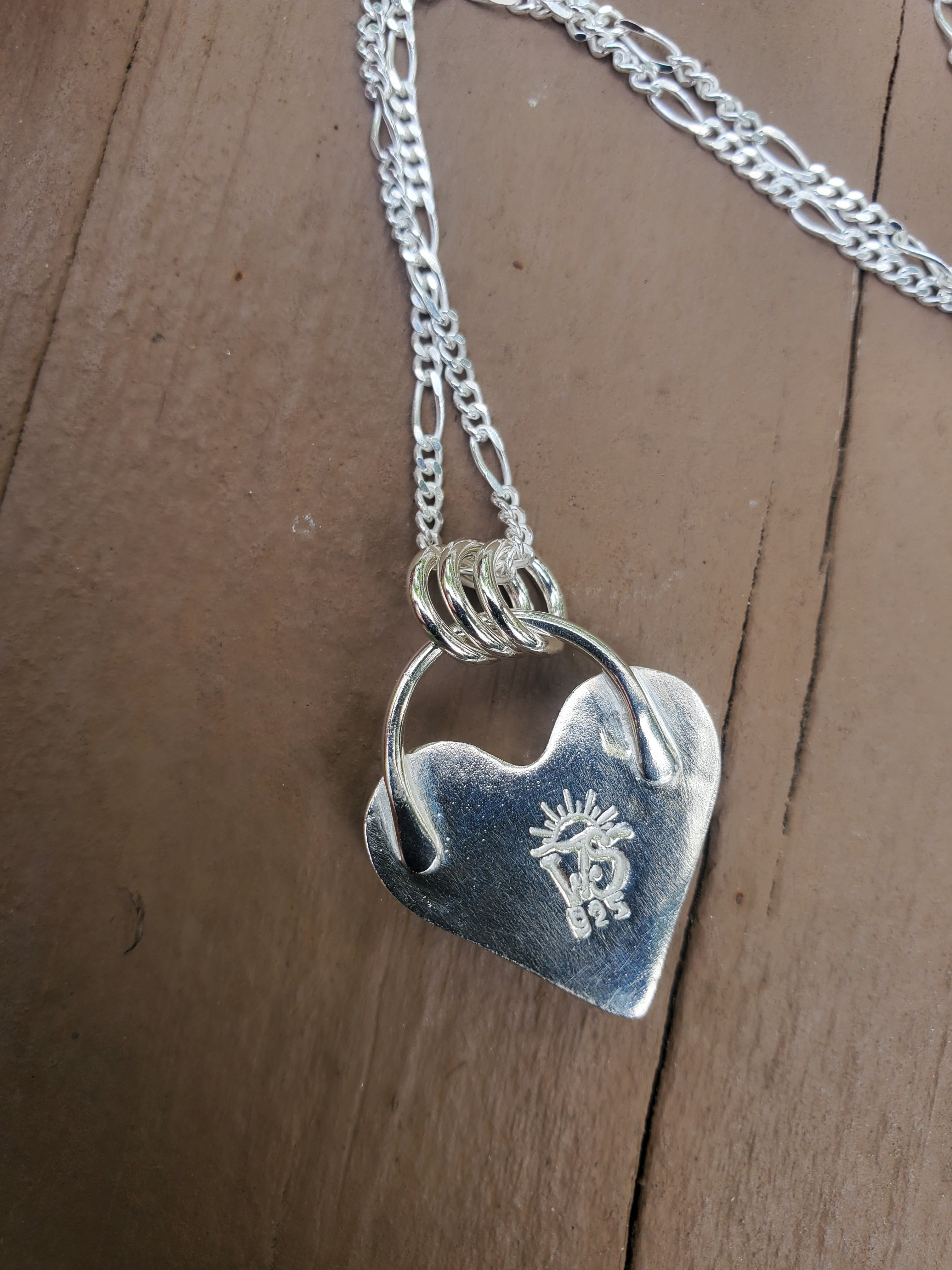 Australian Variscite Heart Pendant in Solid Sterling Silver