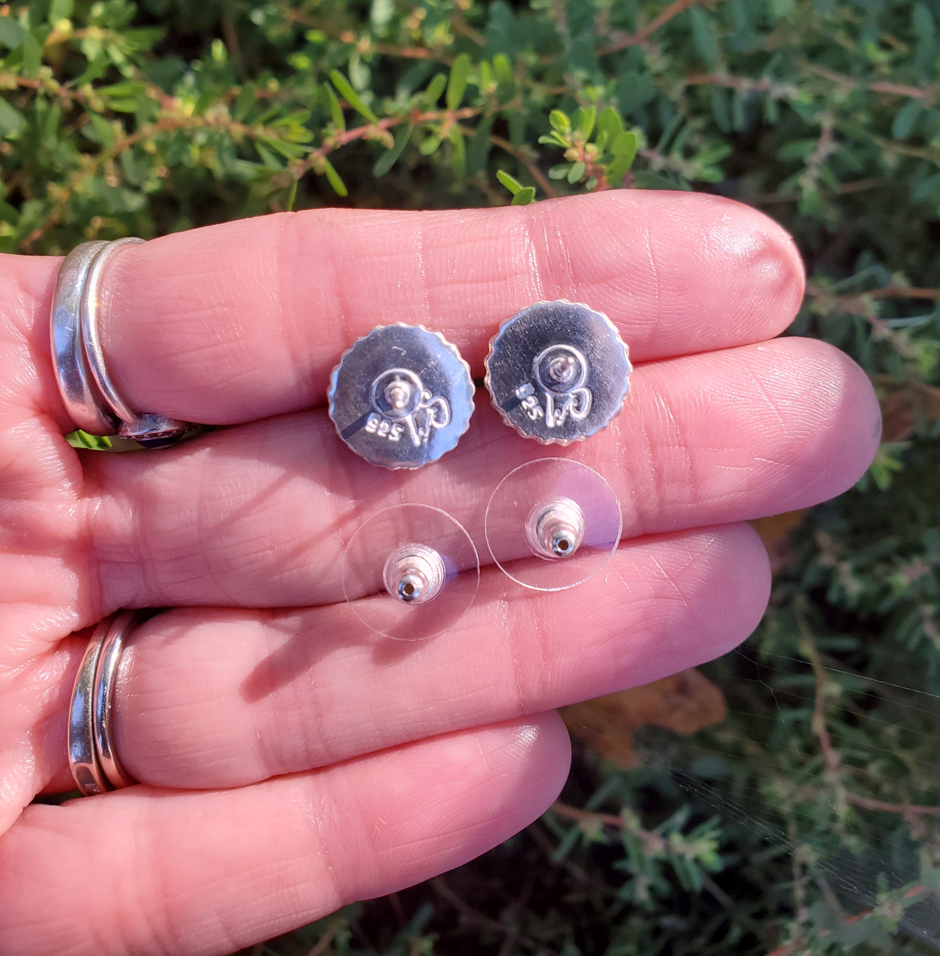 Yellow Rosarita Round Stud Earrings in Solid Sterling Silver with beautiful beaded detail