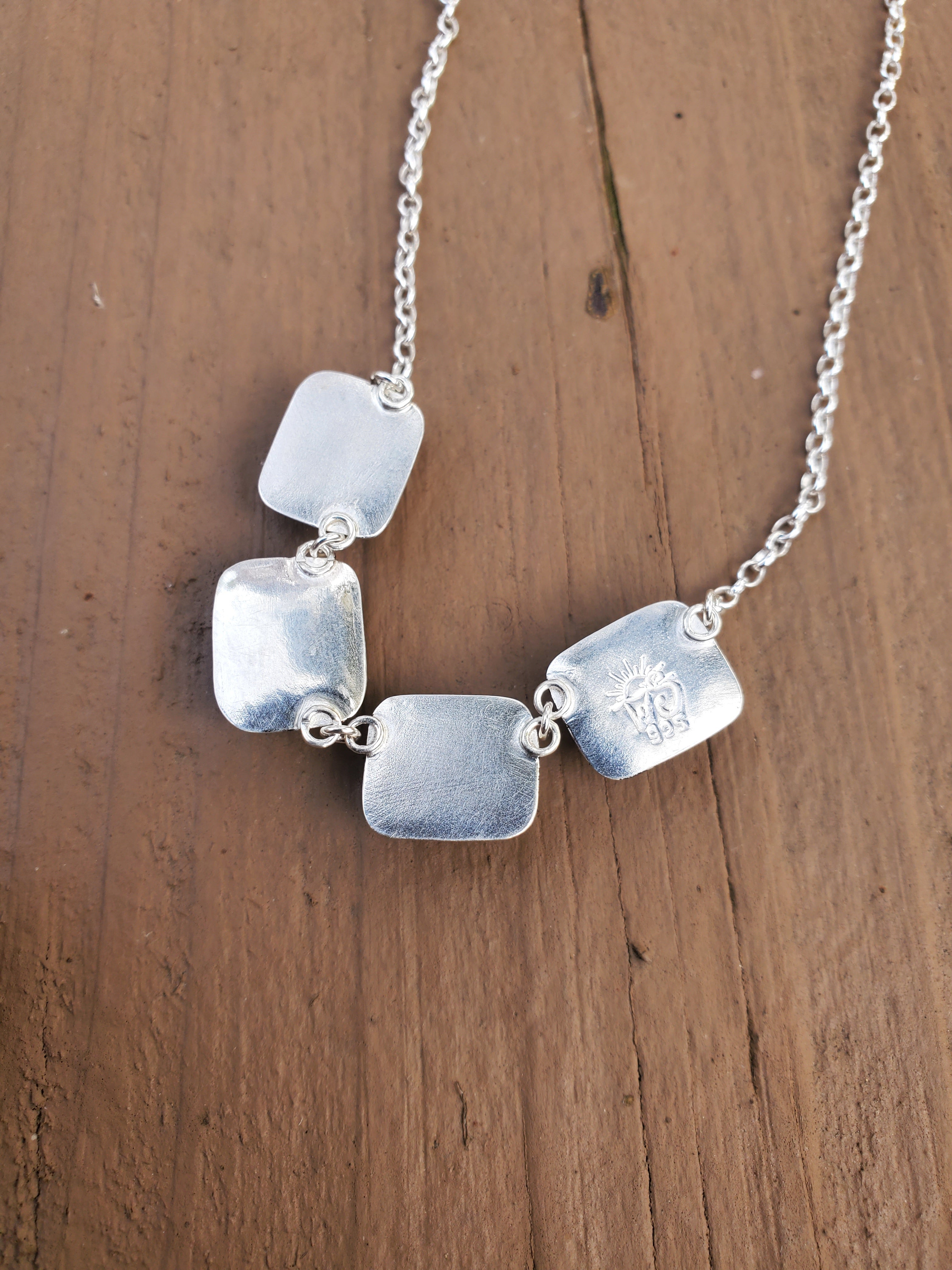 Amethyst 4-Stone Statement Necklace in Solid Sterling Silver