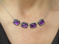 Amethyst 4-Stone Statement Necklace in Solid Sterling Silver