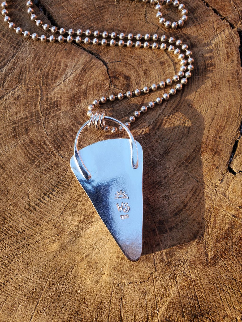 Royston Turquoise 61 Carat Large Inverted Triangle Statement Pendant Necklace in Solid Sterling Silver
