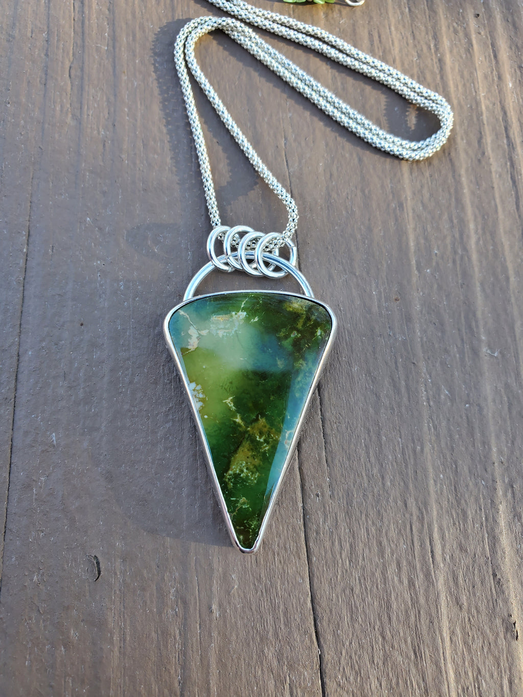 Pilot Mountain Large Statement Inverted Triangle Pendant Necklace in Solid Sterling Silver