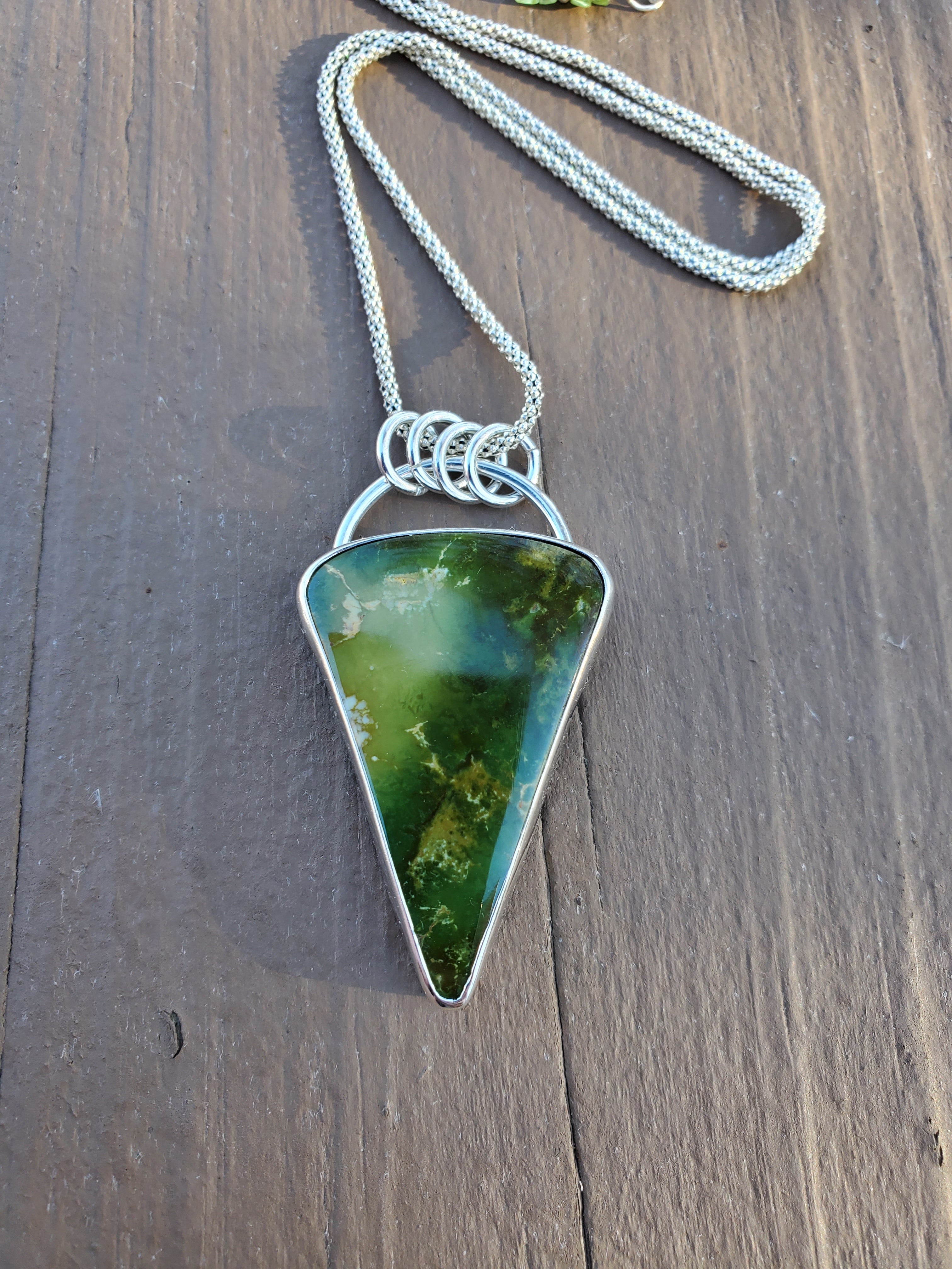 Pilot Mountain Large Statement Inverted Triangle Pendant Necklace in Solid Sterling Silver
