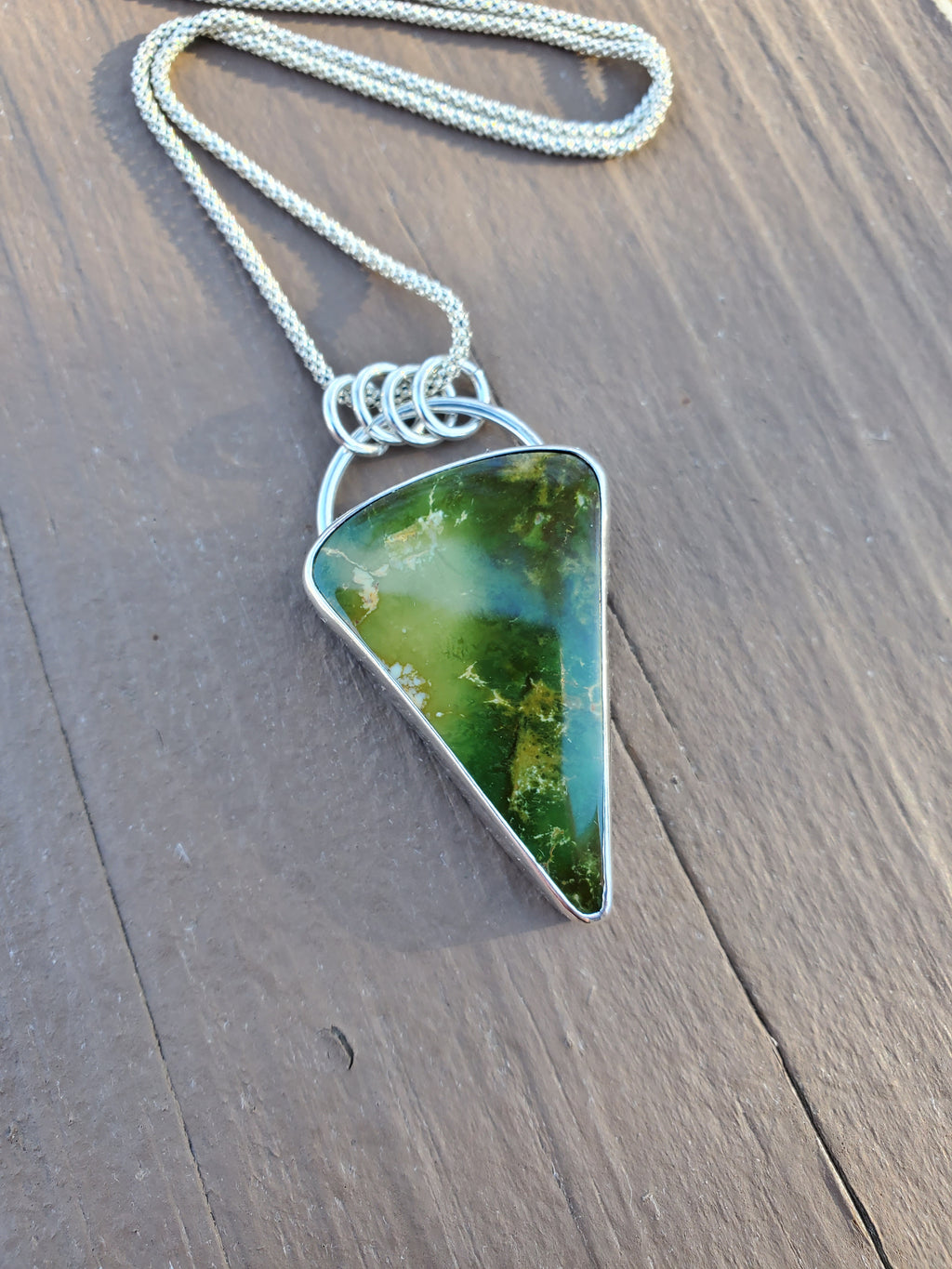 Pilot Mountain Large Statement Inverted Triangle Pendant Necklace in Solid Sterling Silver