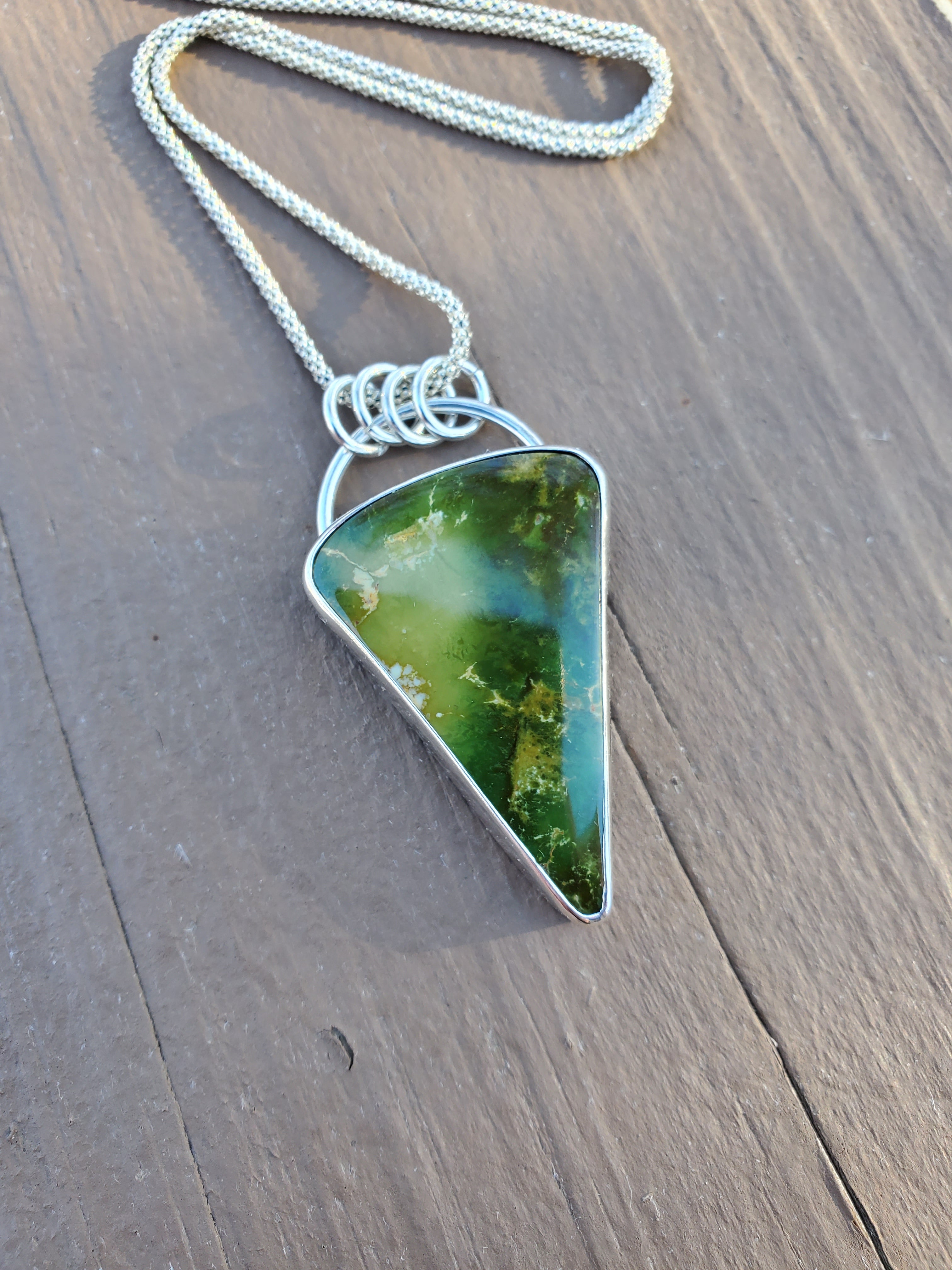 Pilot Mountain Large Statement Inverted Triangle Pendant Necklace in Solid Sterling Silver