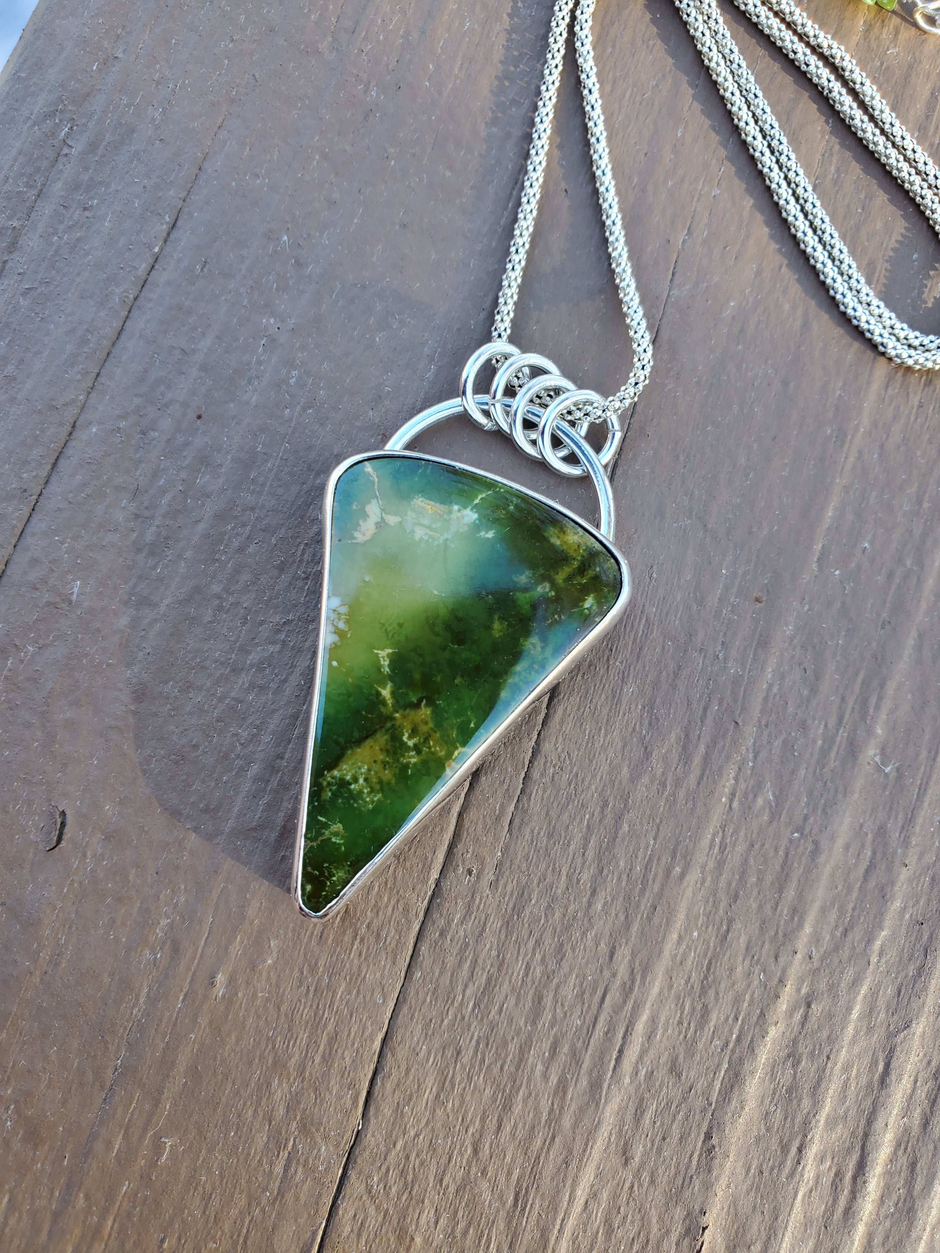 Pilot Mountain Large Statement Inverted Triangle Pendant Necklace in Solid Sterling Silver