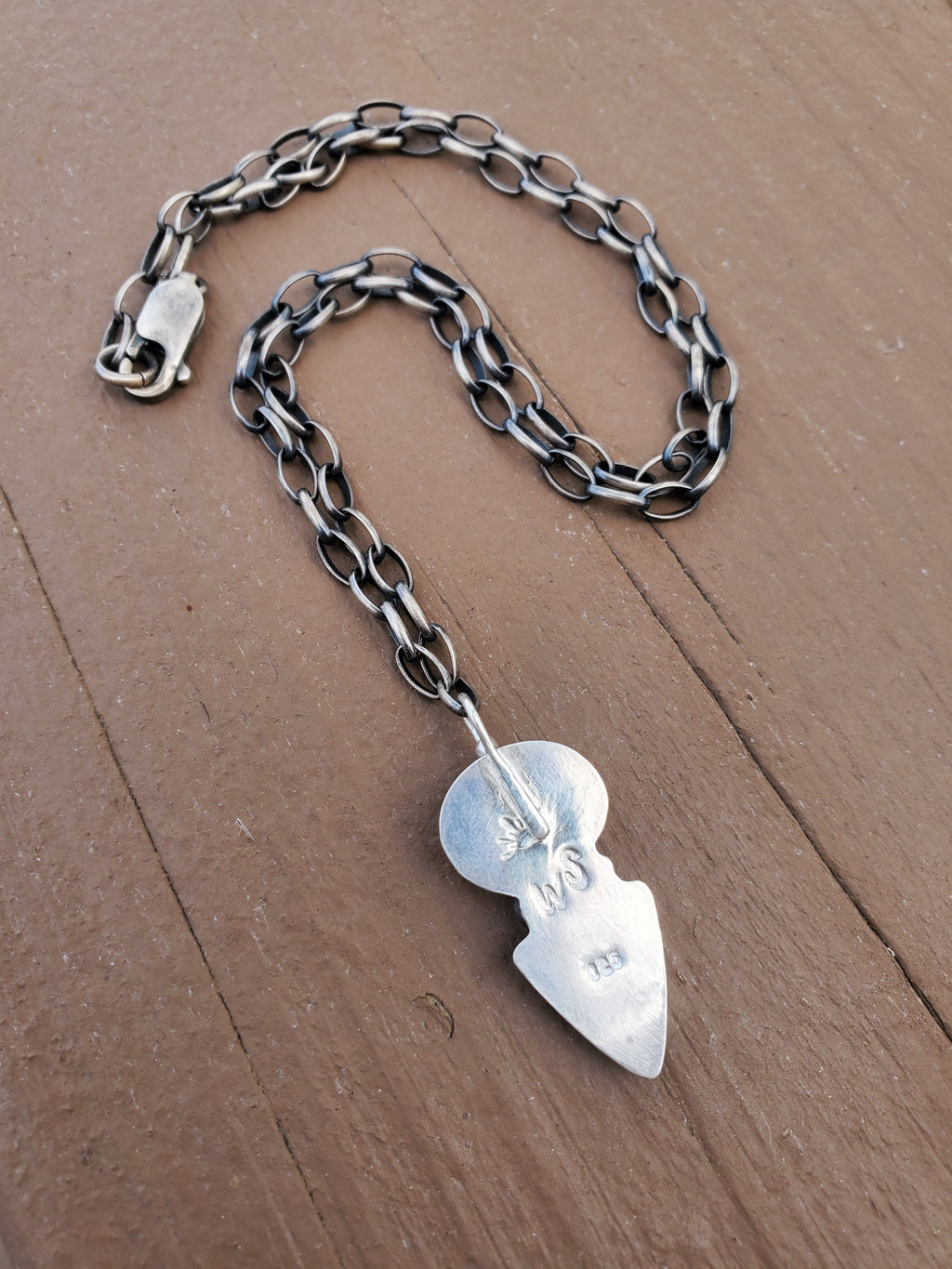 Citrine and Dendritic Agate Multi-Stone Pendant Necklace in Solid Sterling Silver