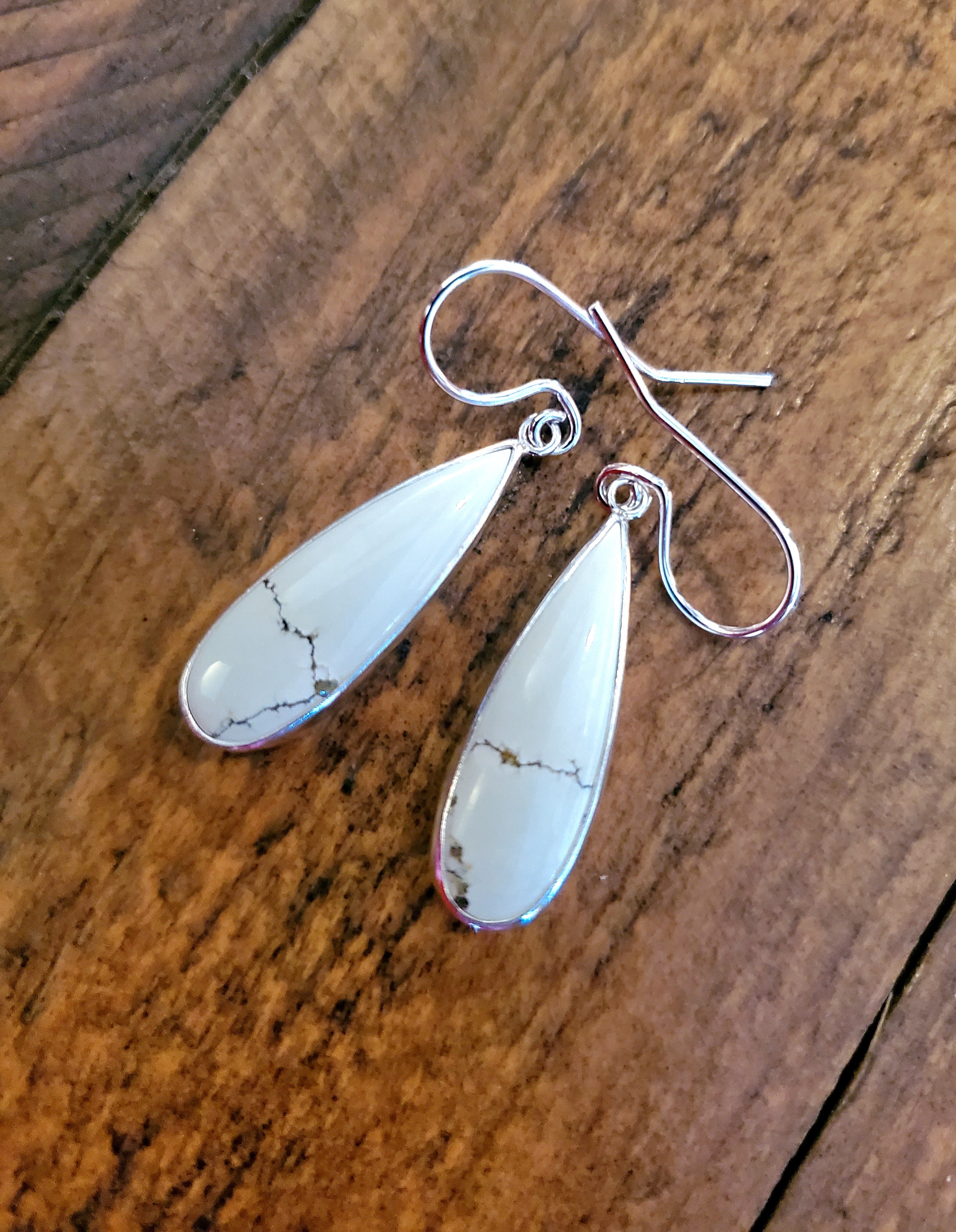 Ivory Creek Variscite Teardrop Dangle Earrings in Solid Sterling Silver