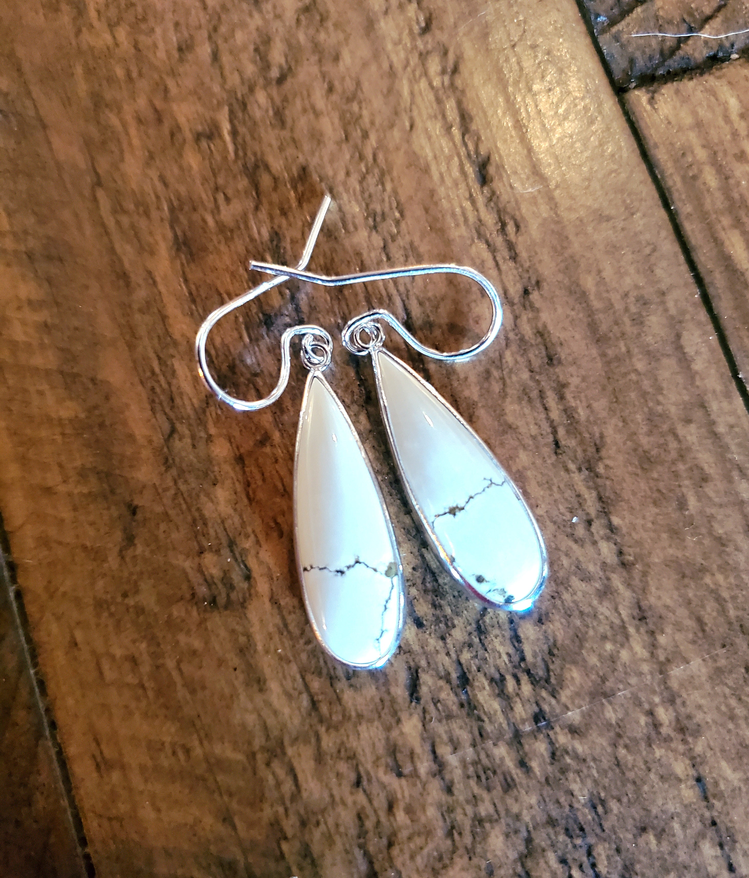 Ivory Creek Variscite Teardrop Dangle Earrings in Solid Sterling Silver