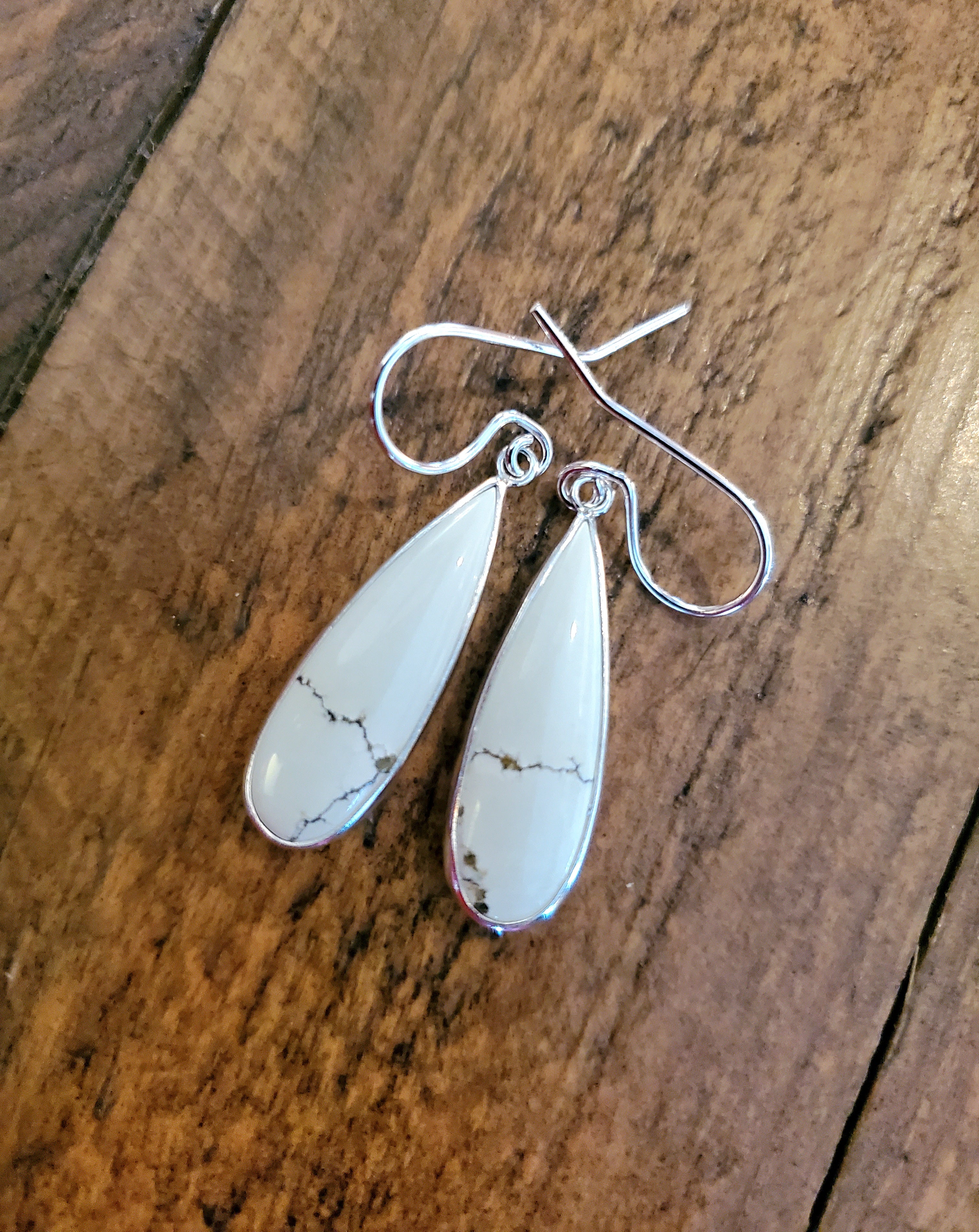 Ivory Creek Variscite Teardrop Dangle Earrings in Solid Sterling Silver