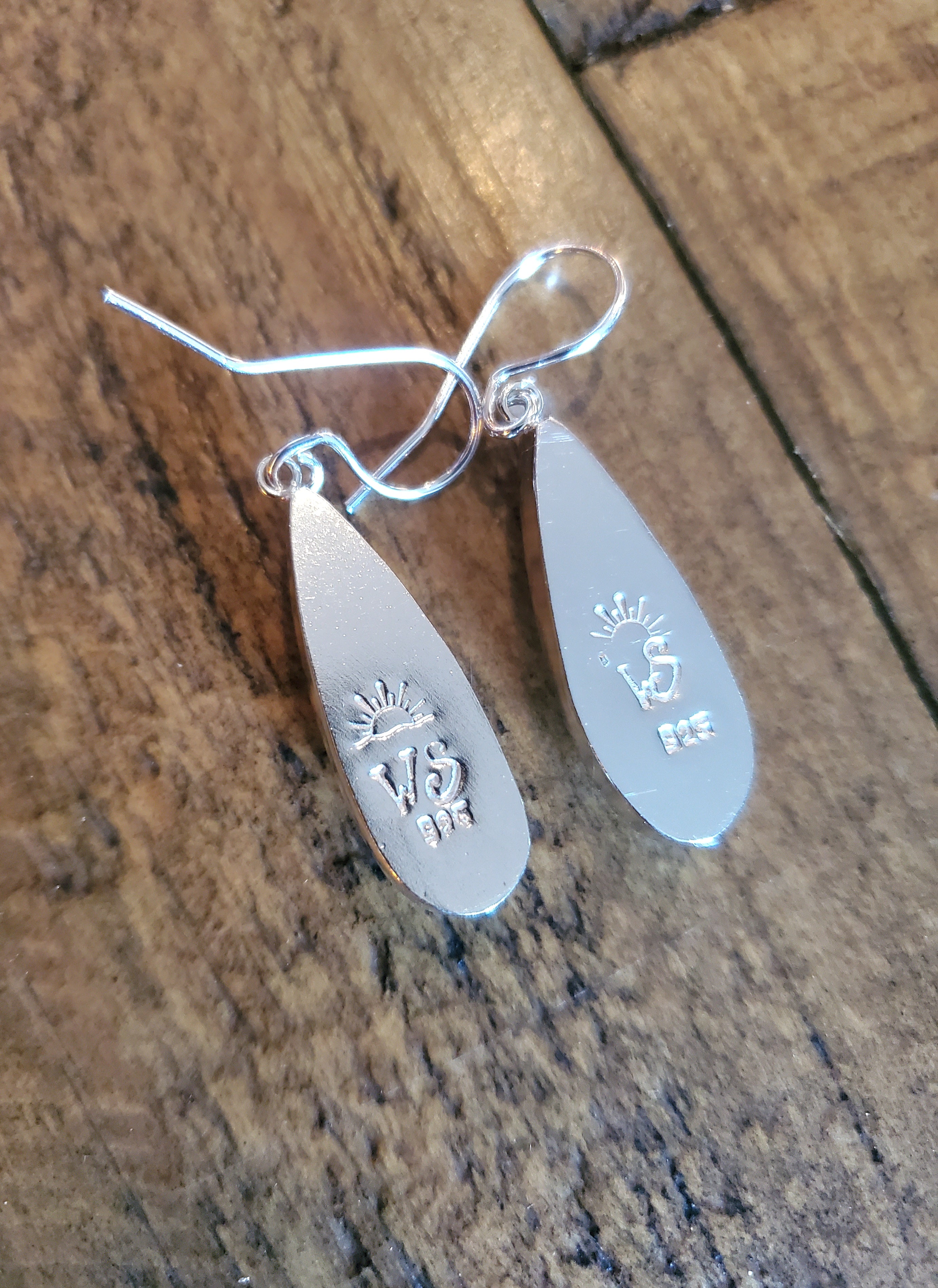 Ivory Creek Variscite Teardrop Dangle Earrings in Solid Sterling Silver