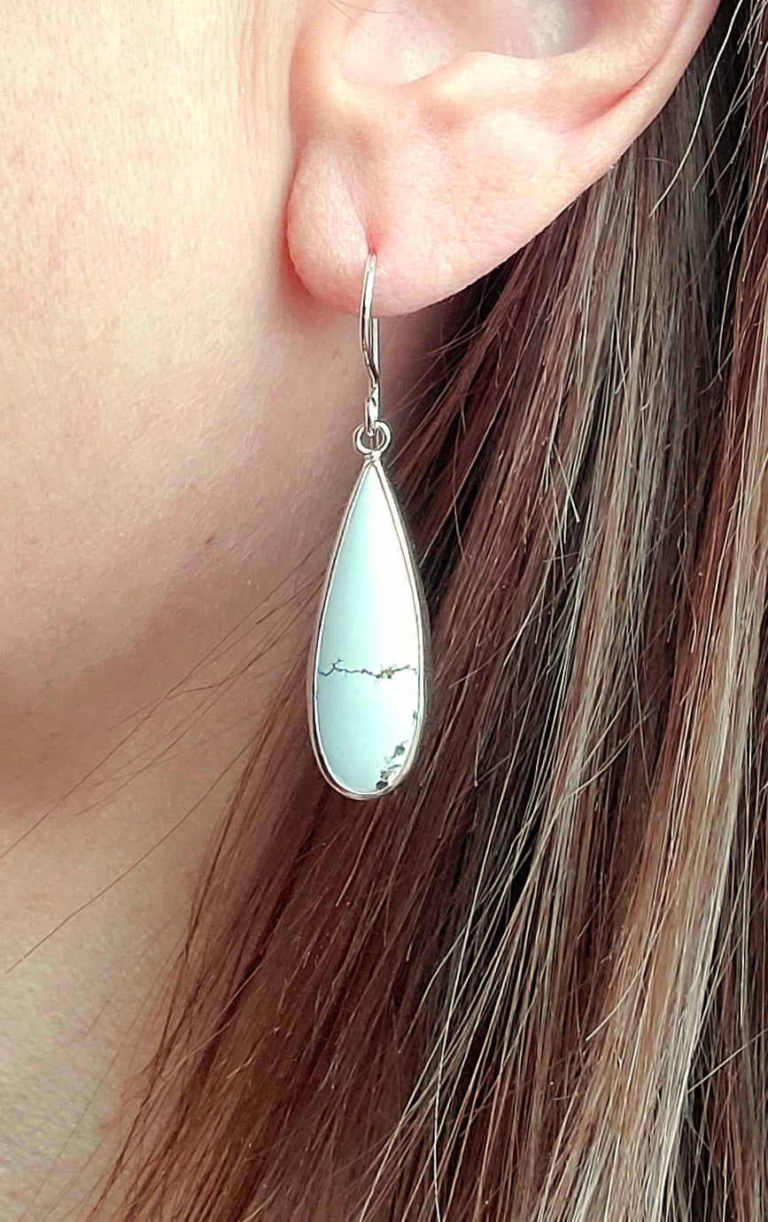 Ivory Creek Variscite Teardrop Dangle Earrings in Solid Sterling Silver