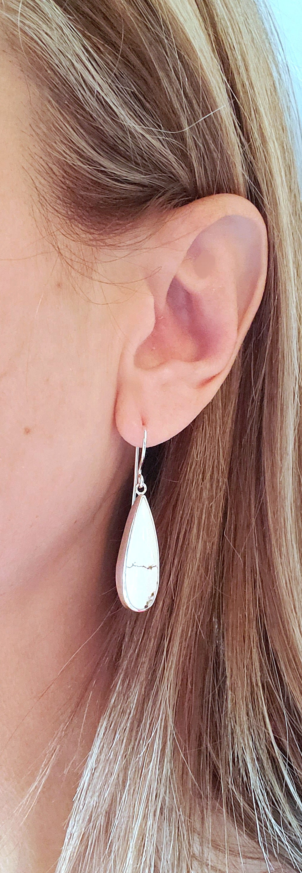 Ivory Creek Variscite Teardrop Dangle Earrings in Solid Sterling Silver