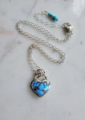 Golden Hills Turquoise Heart Pendant Necklace in Solid Sterling Silver
