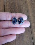 Purple iolite Stud Earrings in Solid Sterling Silver!