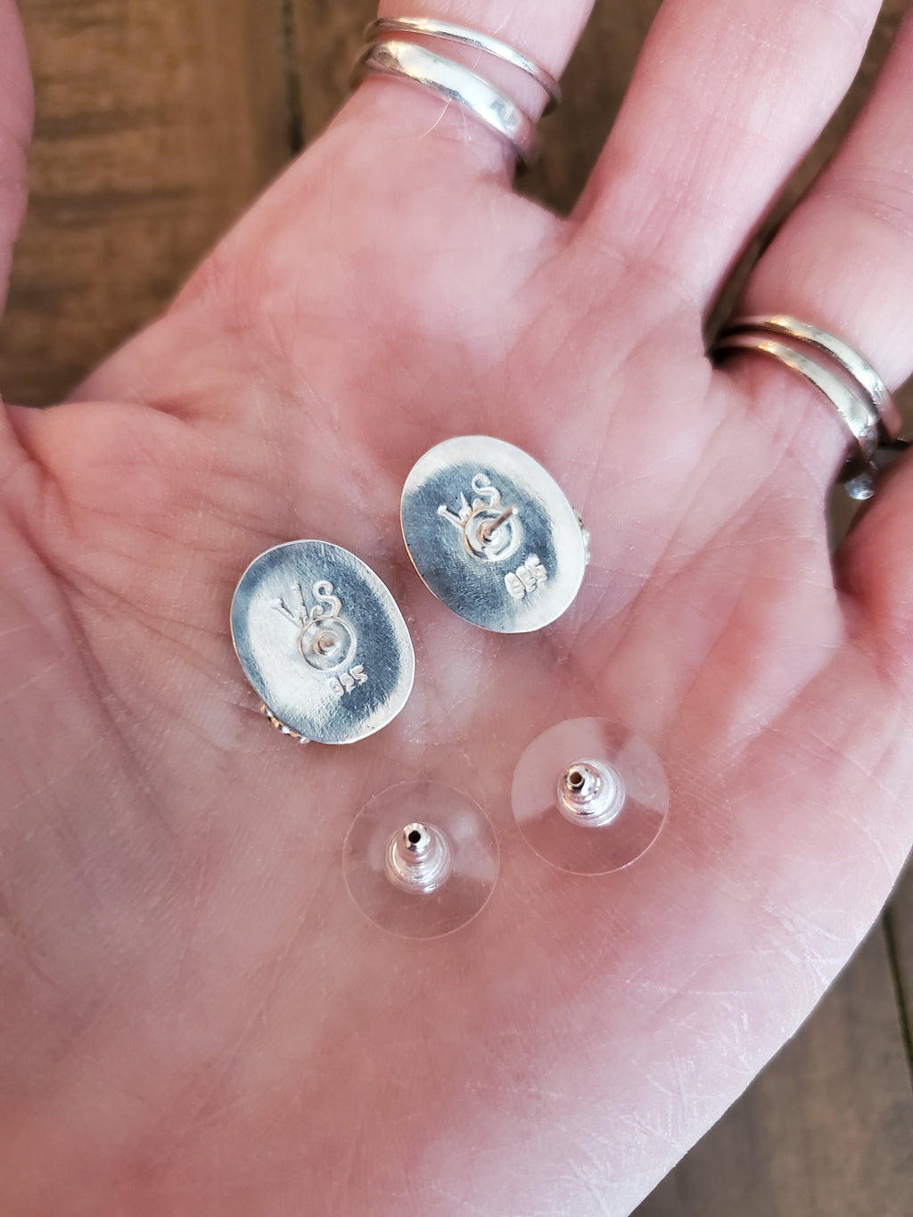 Purple iolite Stud Earrings in Solid Sterling Silver!