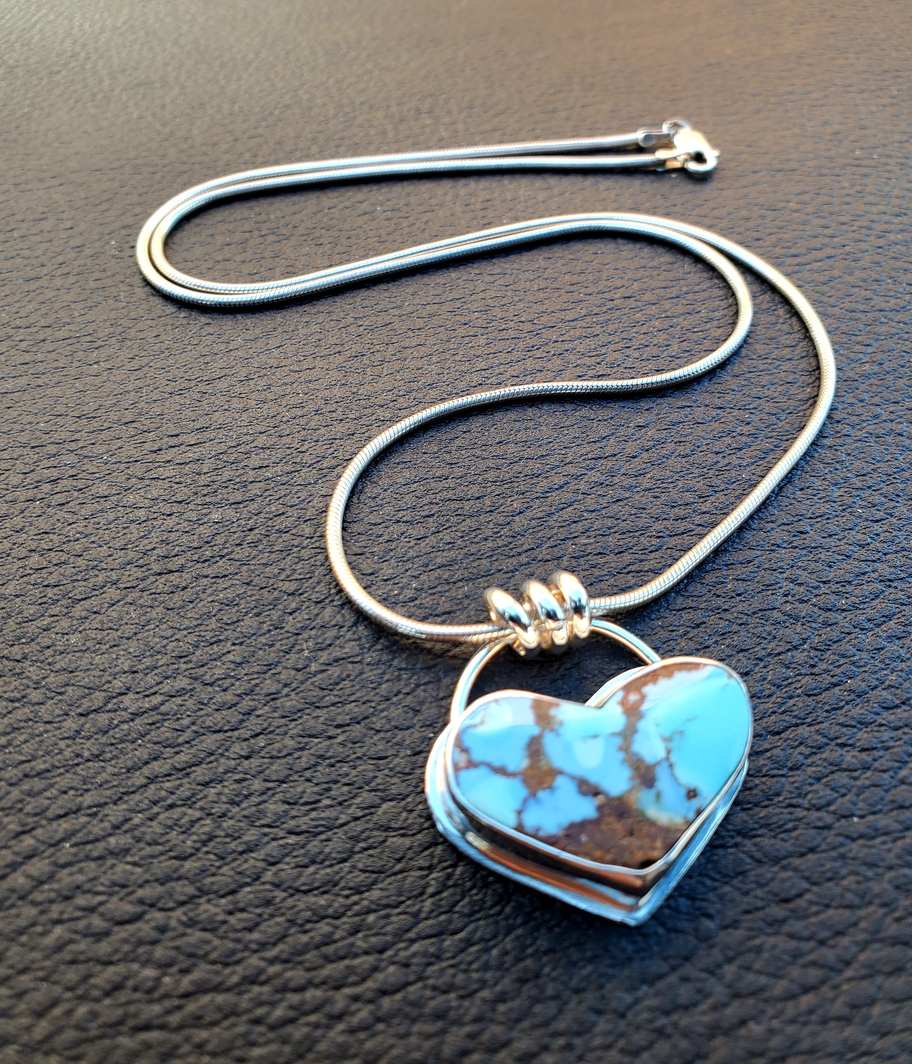 Golden Hills Large Chubby Heart Pendant Necklace in Solid Sterling Silver
