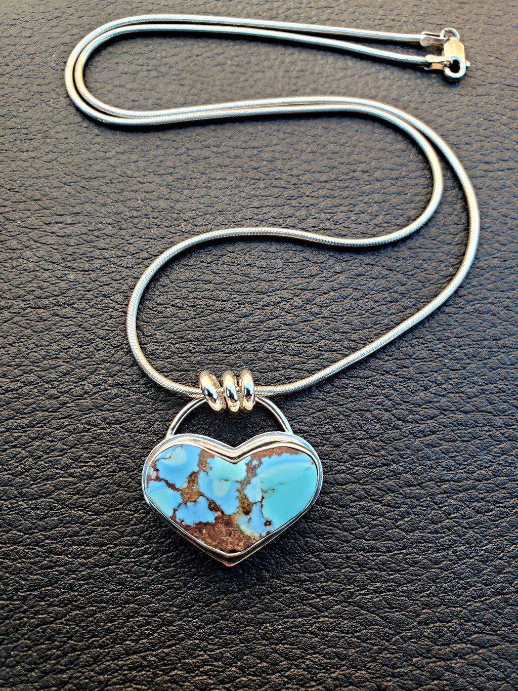 Golden Hills Large Chubby Heart Pendant Necklace in Solid Sterling Silver