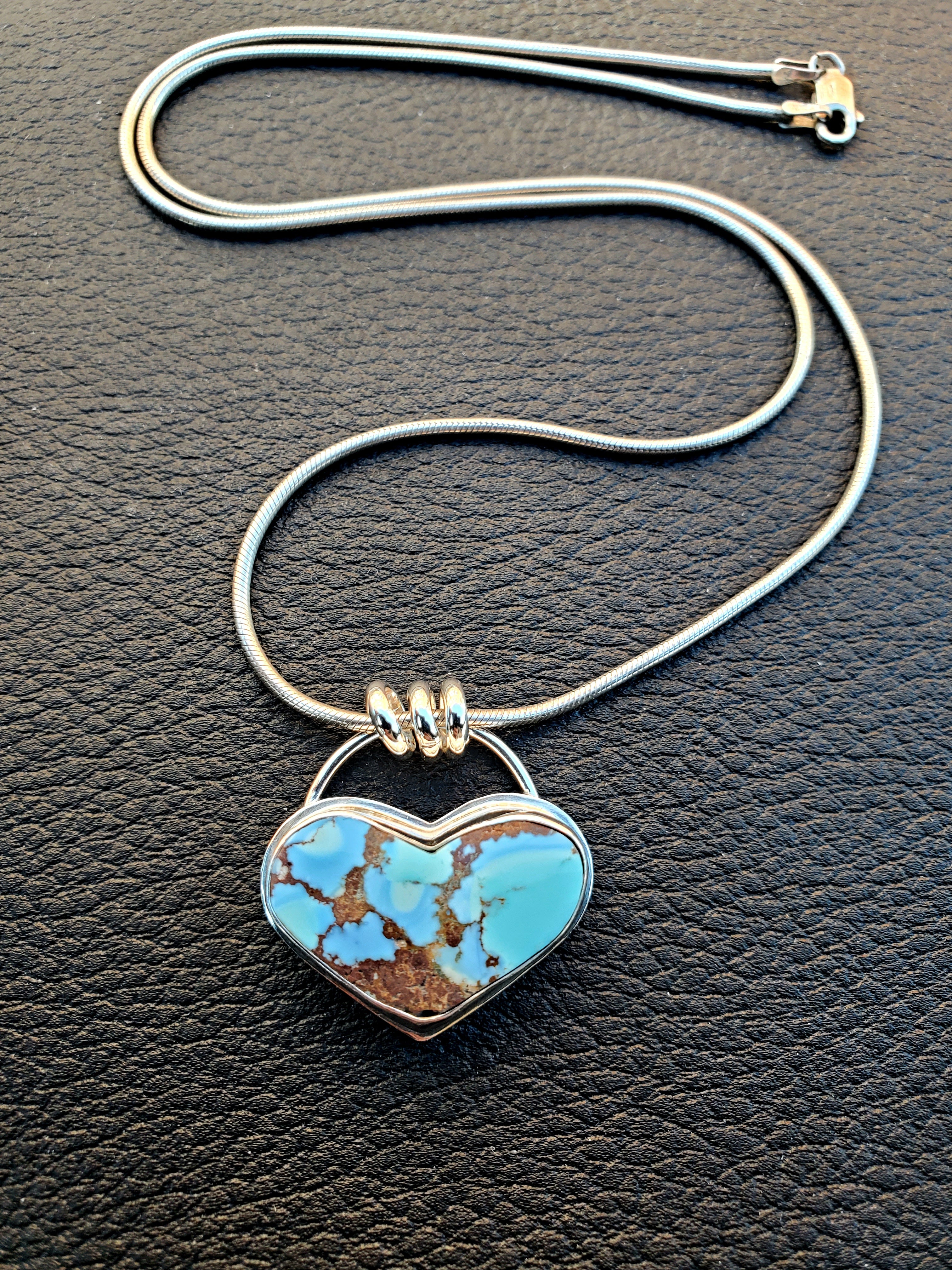 Golden Hills Large Chubby Heart Pendant Necklace in Solid Sterling Silver