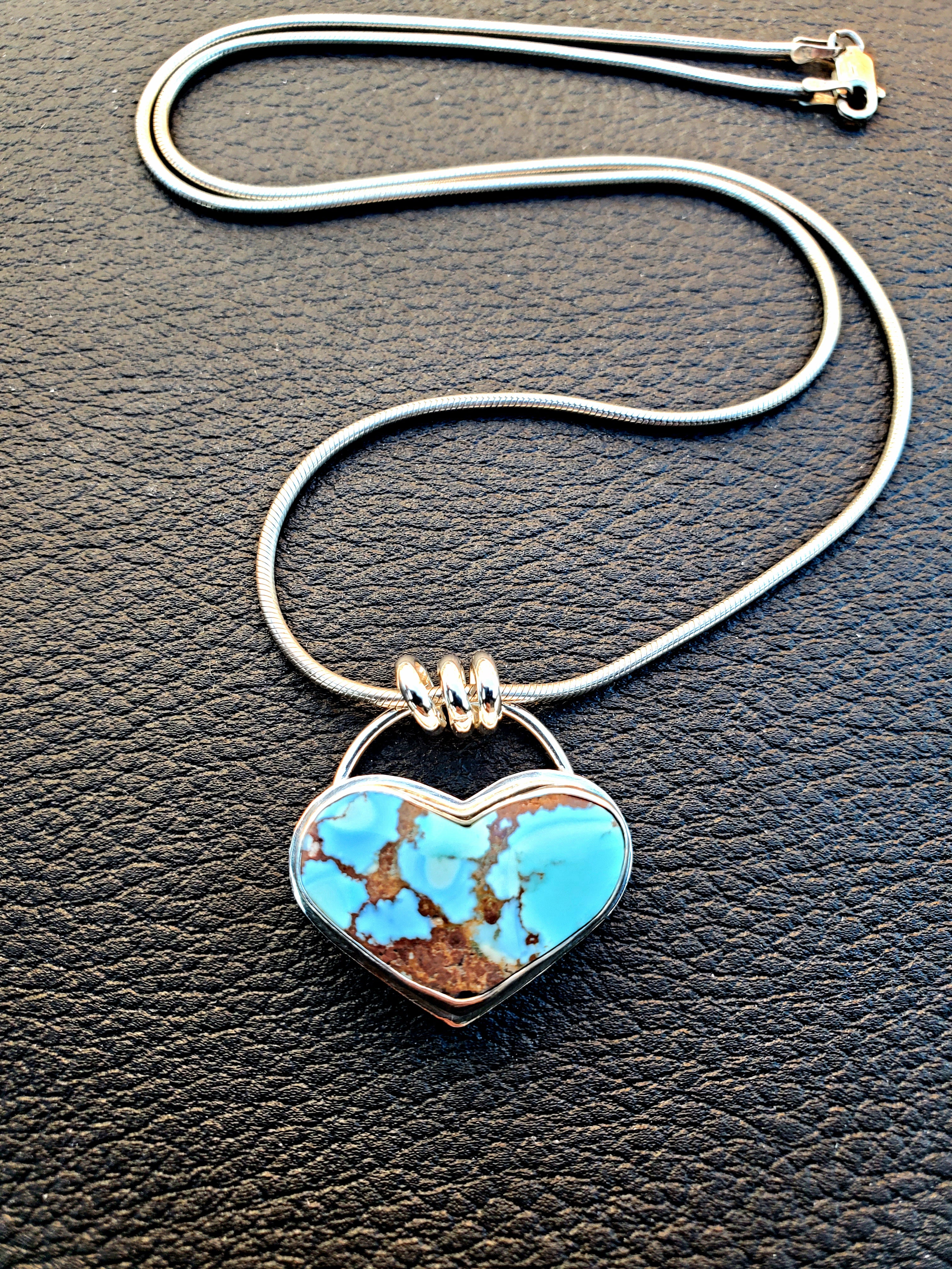 Golden Hills Large Chubby Heart Pendant Necklace in Solid Sterling Silver