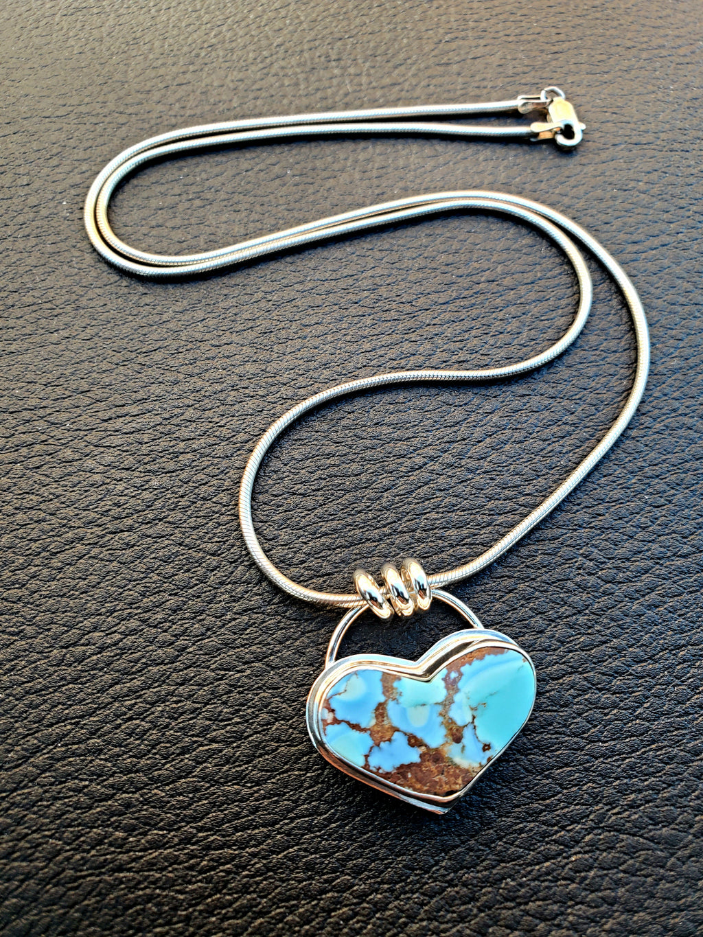 Golden Hills Large Chubby Heart Pendant Necklace in Solid Sterling Silver