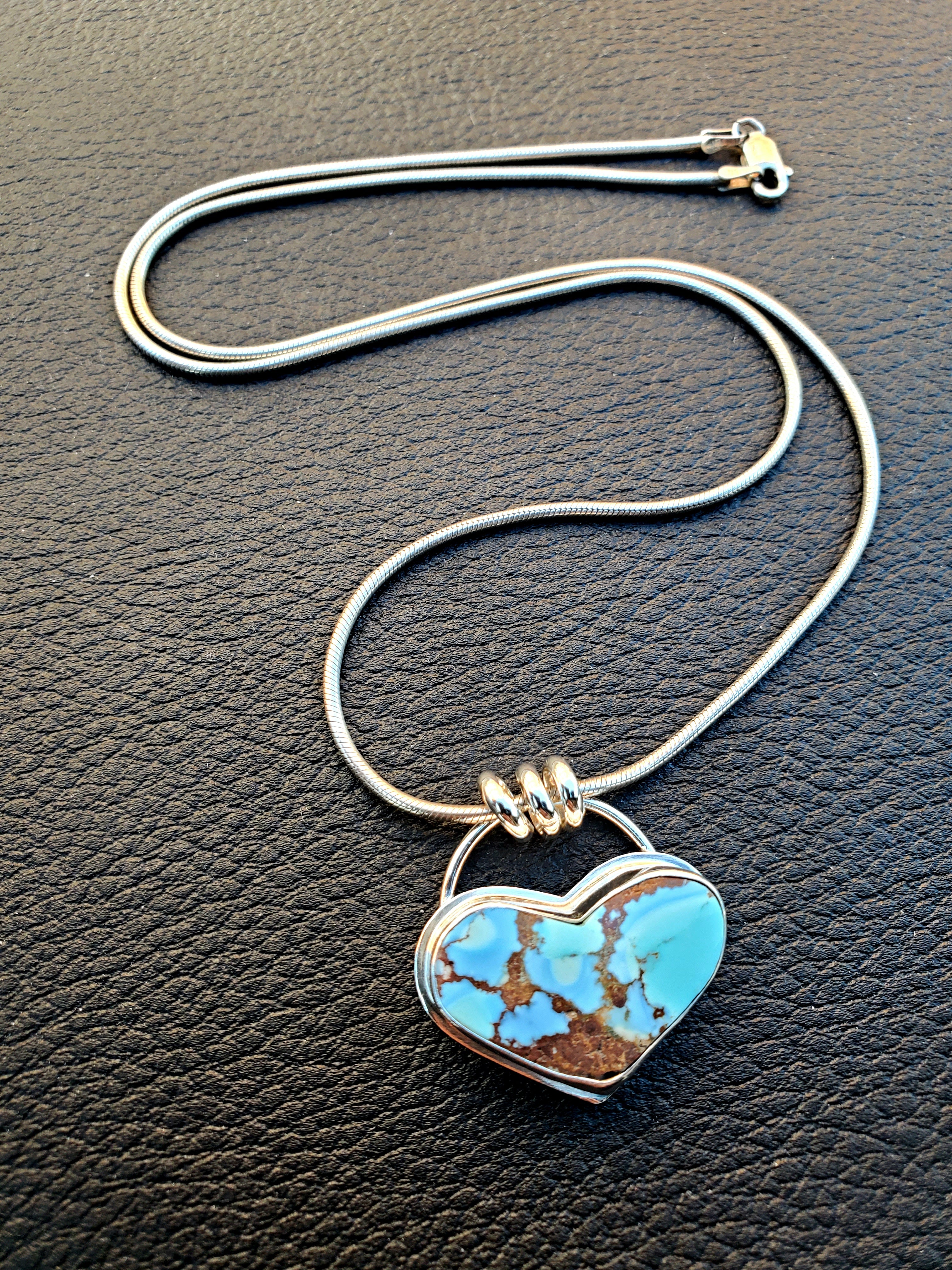 Golden Hills Large Chubby Heart Pendant Necklace in Solid Sterling Silver