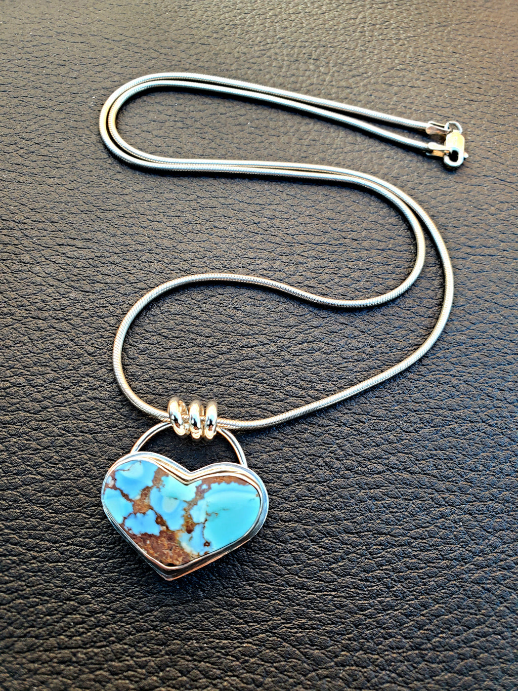 Golden Hills Large Chubby Heart Pendant Necklace in Solid Sterling Silver