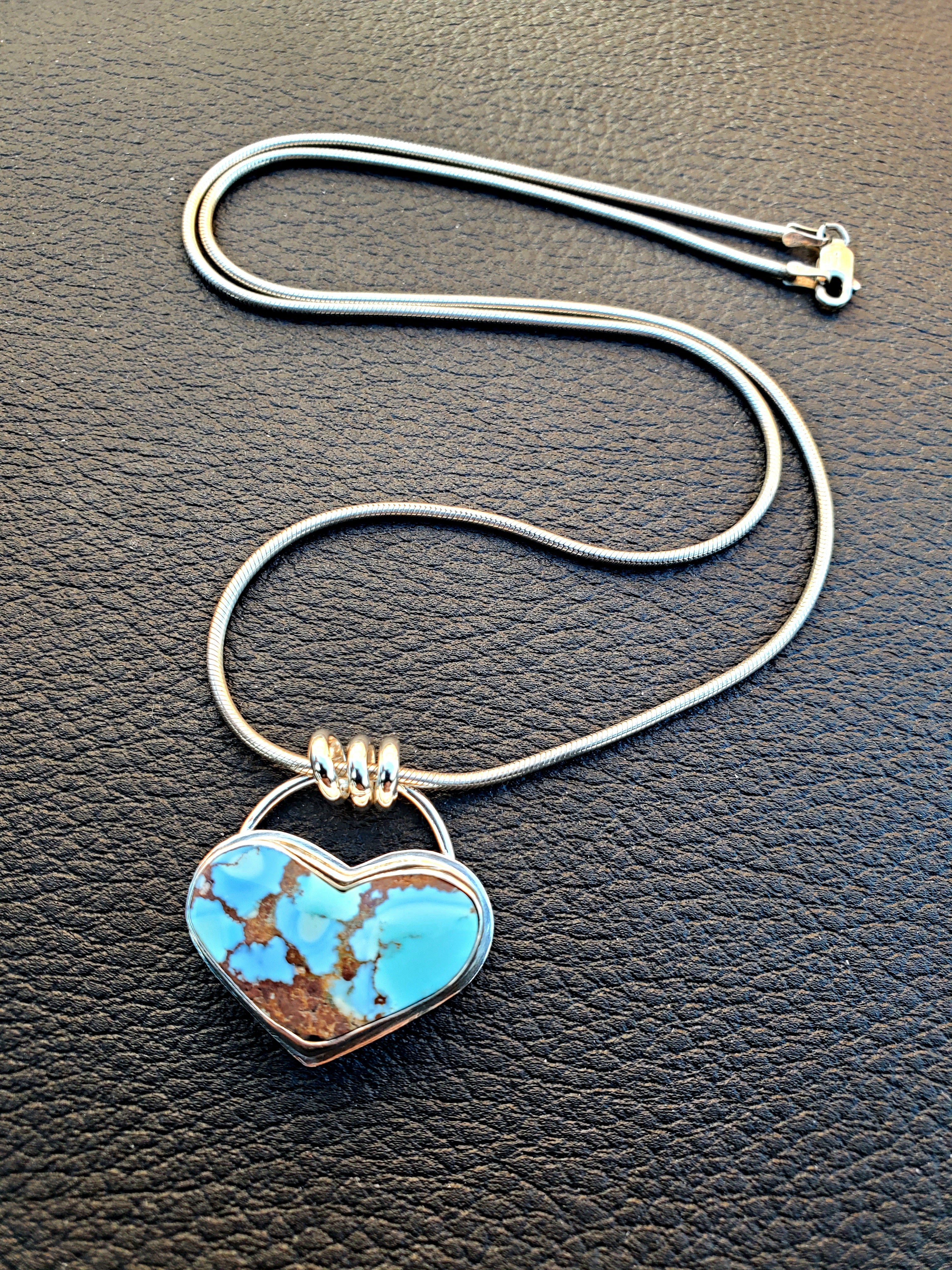 Golden Hills Large Chubby Heart Pendant Necklace in Solid Sterling Silver