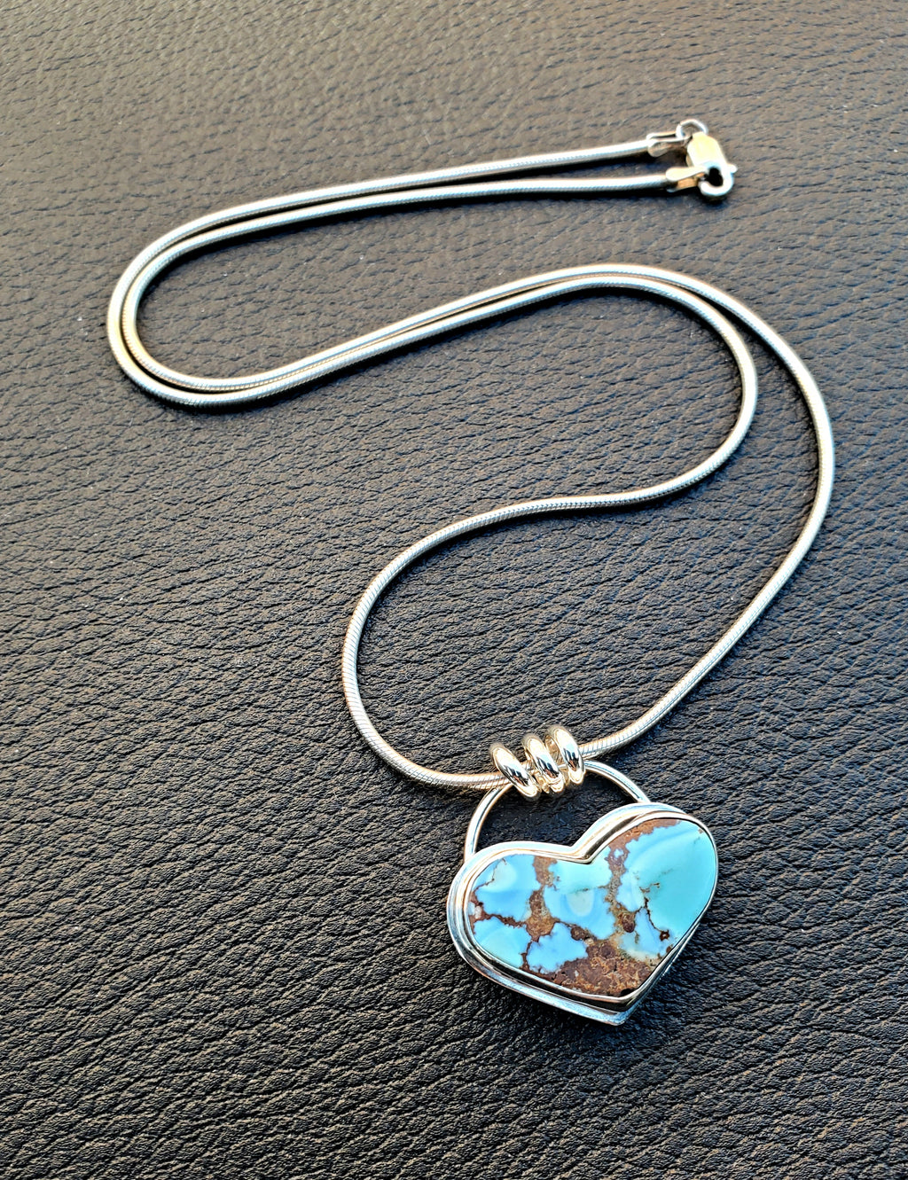 Golden Hills Large Chubby Heart Pendant Necklace in Solid Sterling Silver