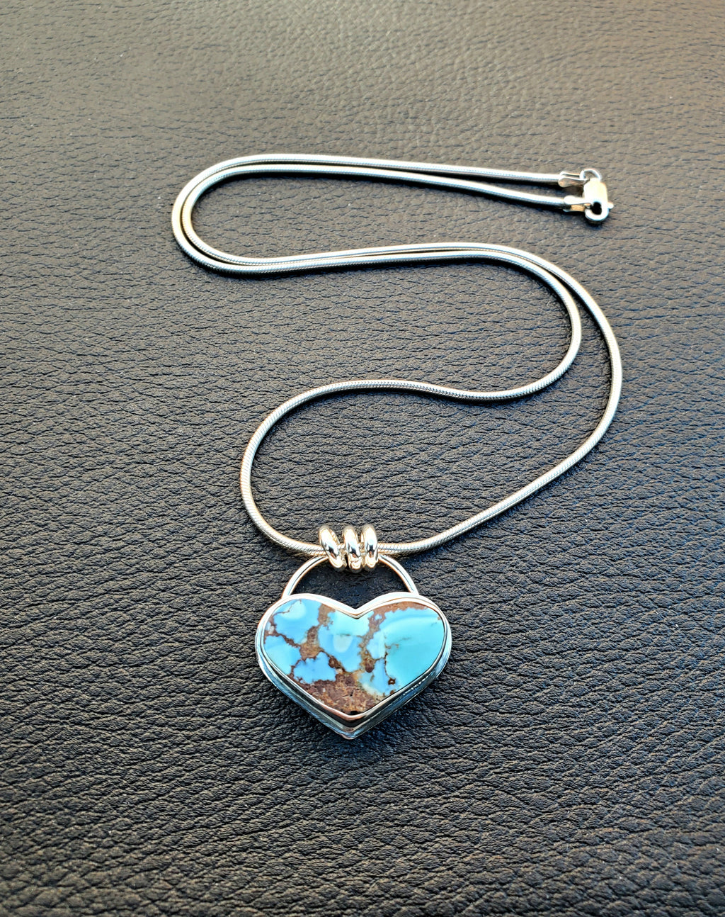 Golden Hills Large Chubby Heart Pendant Necklace in Solid Sterling Silver