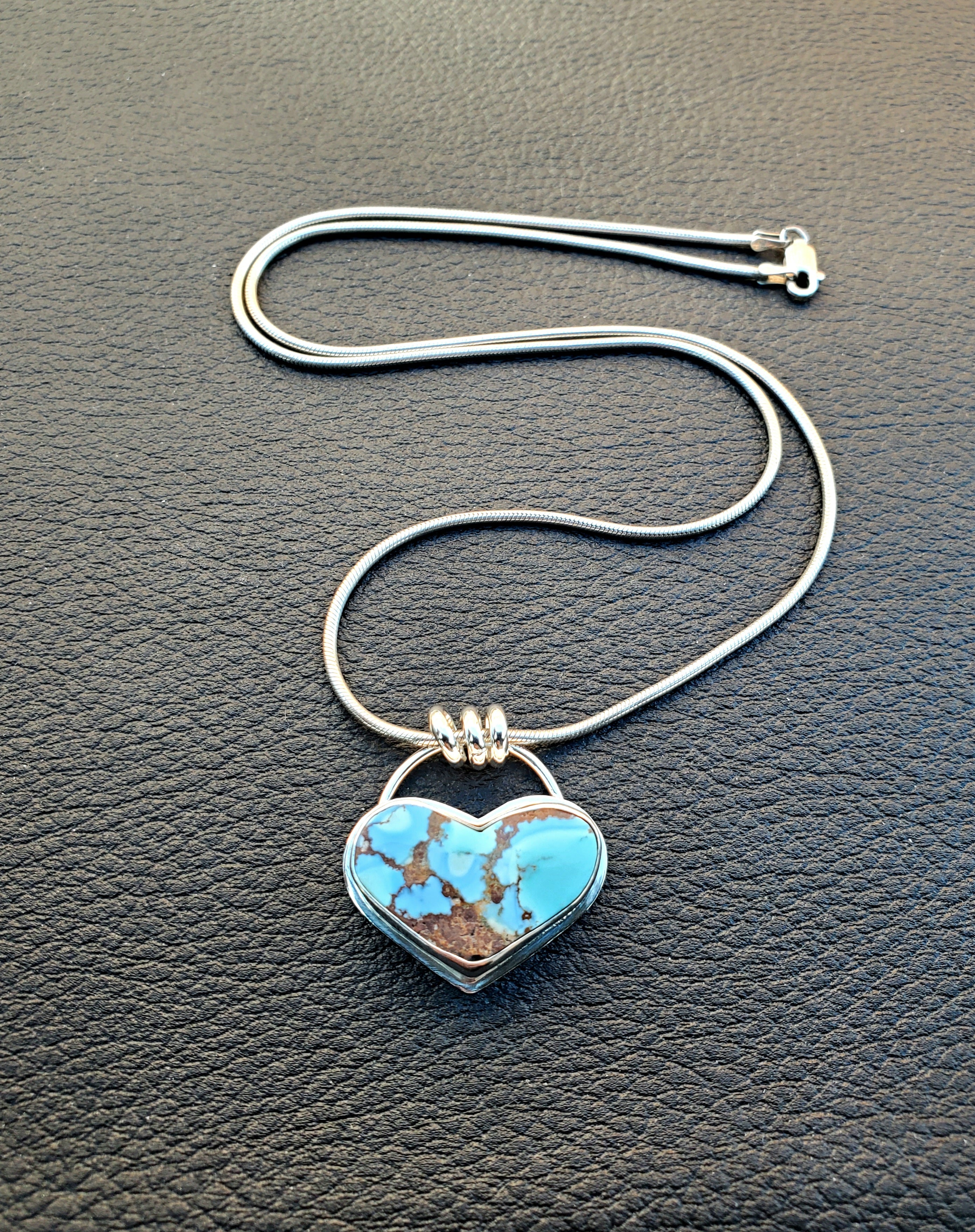 Golden Hills Large Chubby Heart Pendant Necklace in Solid Sterling Silver