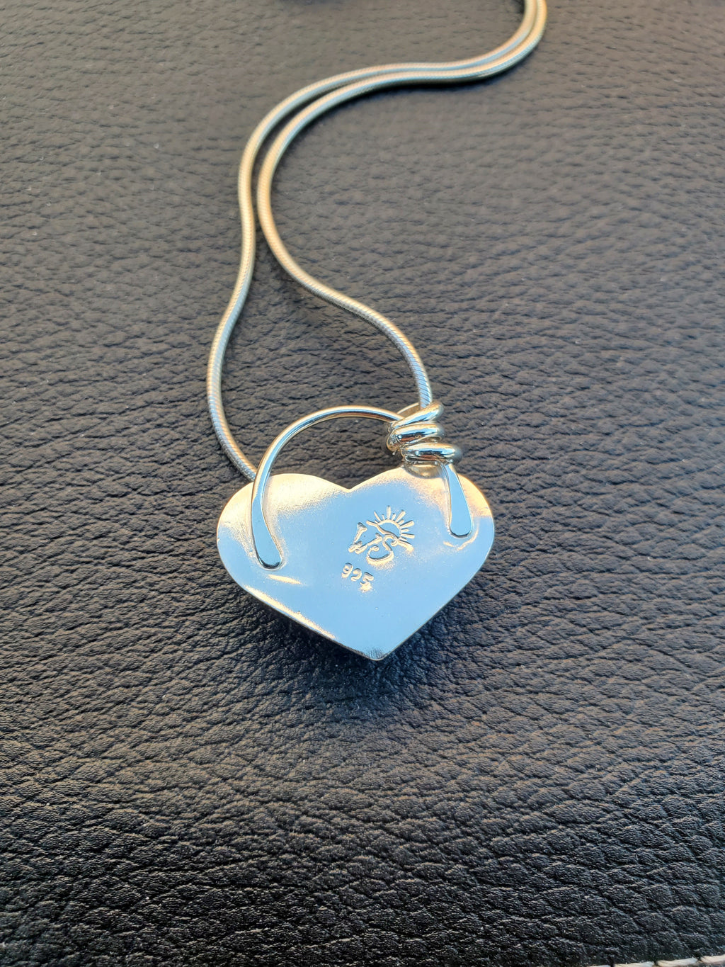 Golden Hills Large Chubby Heart Pendant Necklace in Solid Sterling Silver