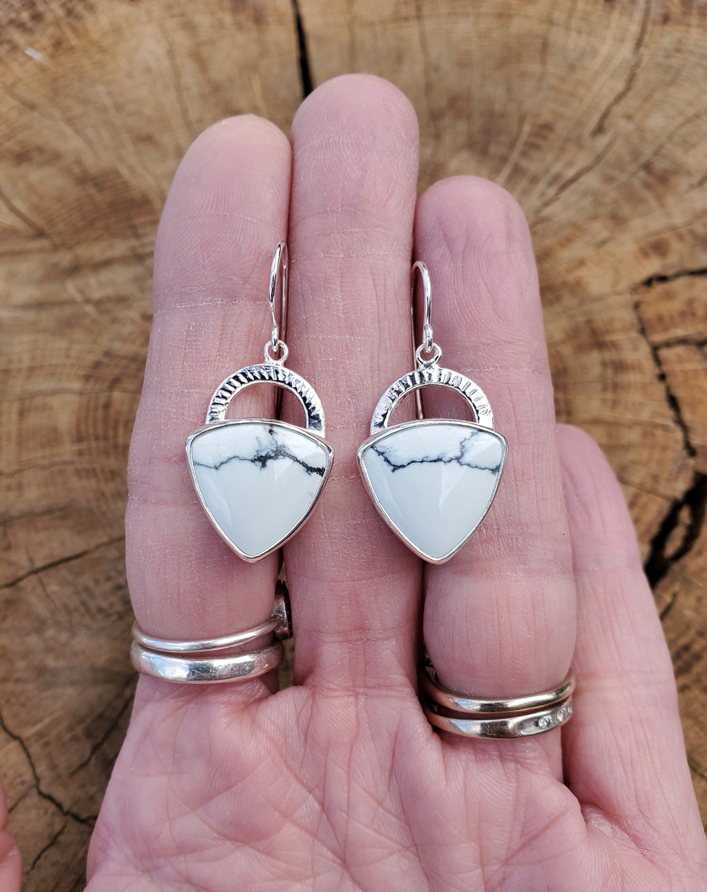 Ivory Creek Variscite Inverted Triangle Dangle Drop Earrings In Solid Sterling Silver