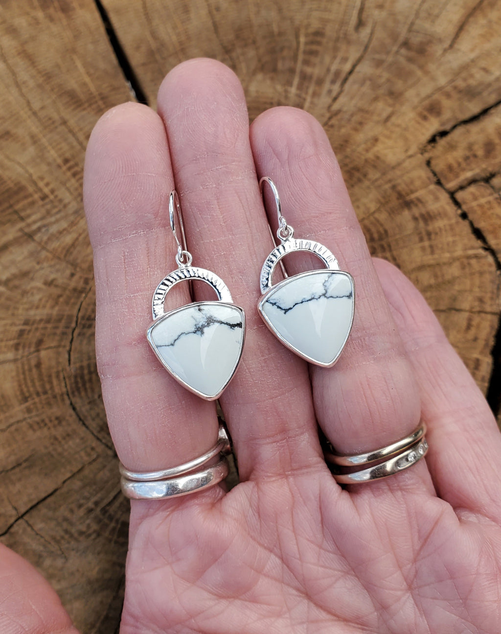 Ivory Creek Variscite Inverted Triangle Dangle Drop Earrings In Solid Sterling Silver