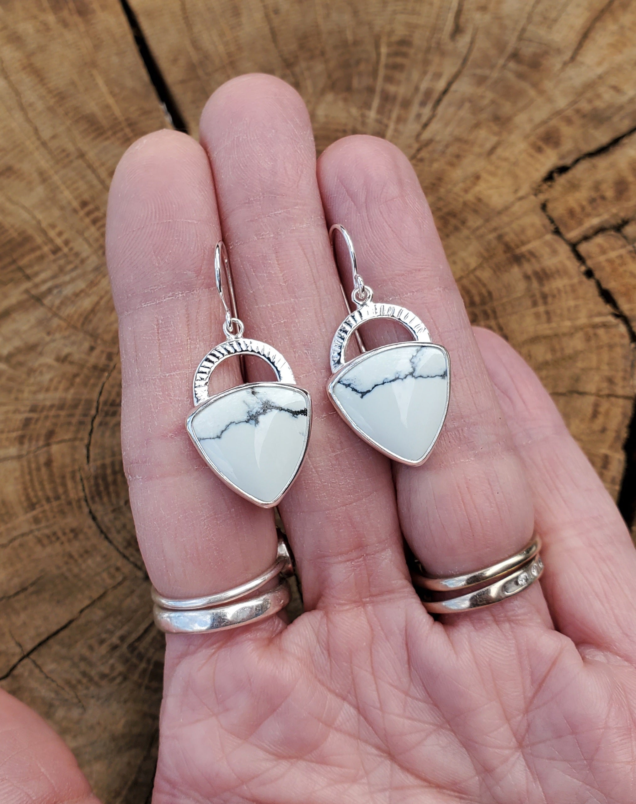 Ivory Creek Variscite Inverted Triangle Dangle Drop Earrings In Solid Sterling Silver