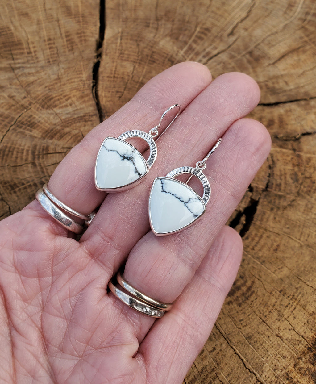 Ivory Creek Variscite Inverted Triangle Dangle Drop Earrings In Solid Sterling Silver