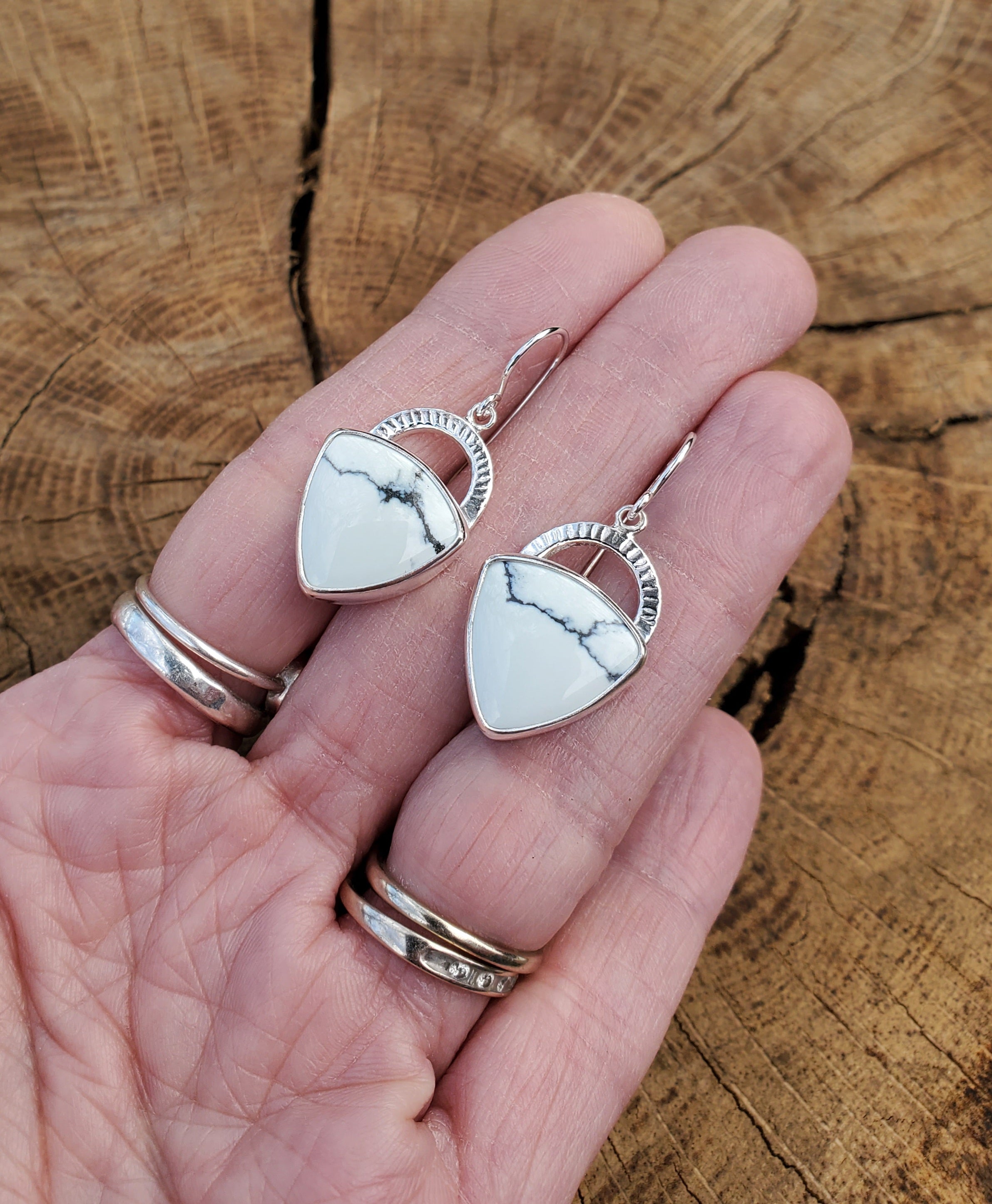 Ivory Creek Variscite Inverted Triangle Dangle Drop Earrings In Solid Sterling Silver
