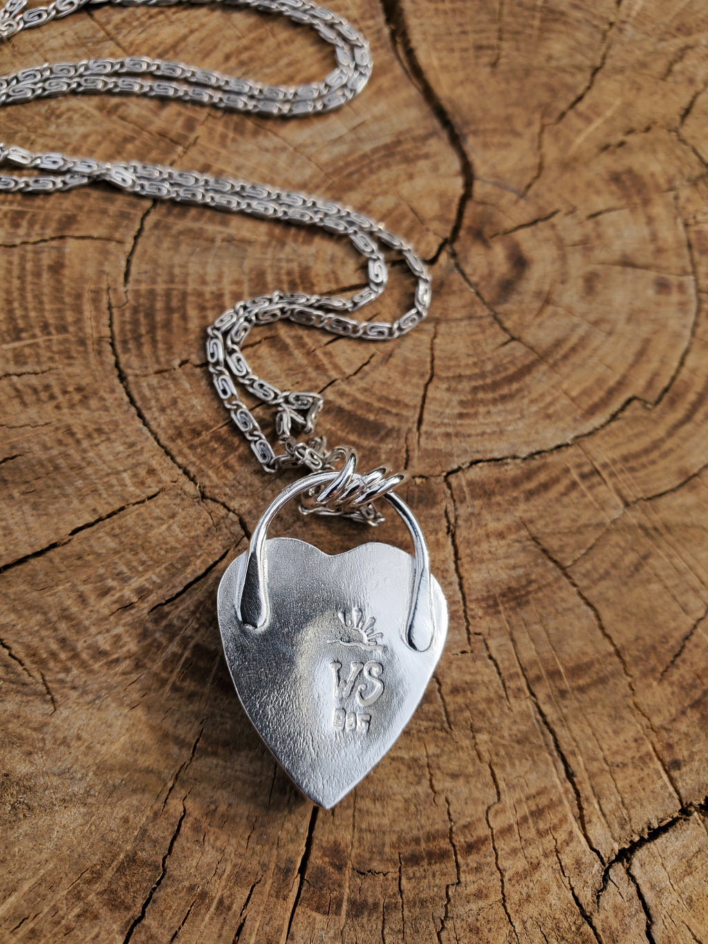 High Grade Turquoise Heart Pendant Necklace in Solid Sterling Silver!