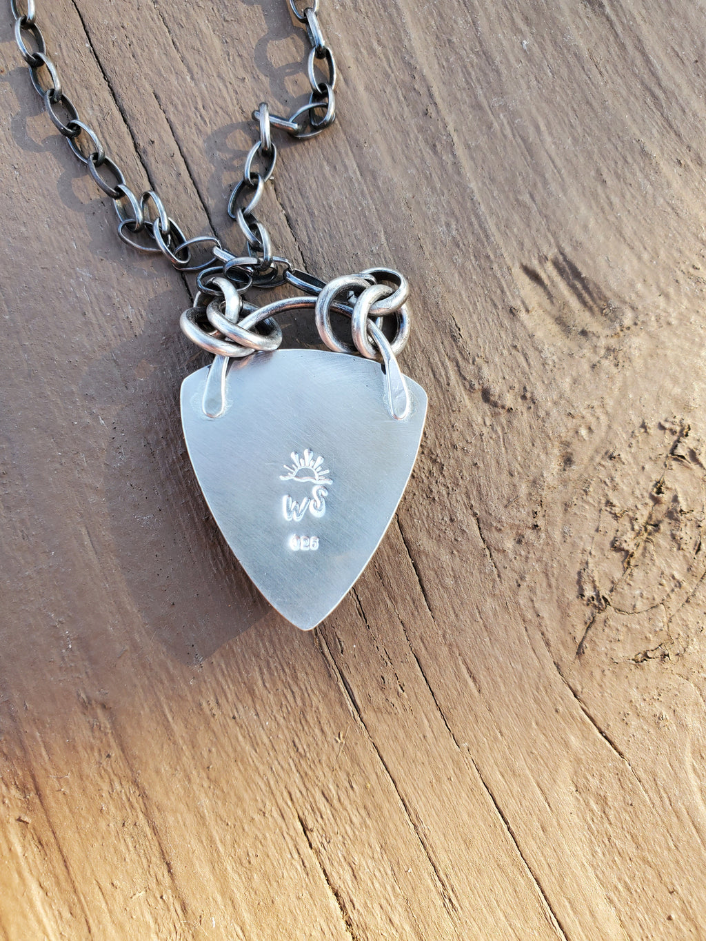 Amazing Royston Ribbon Turquoise Pendant Necklace with YELLOW Ribbon in Solid Sterling Silver